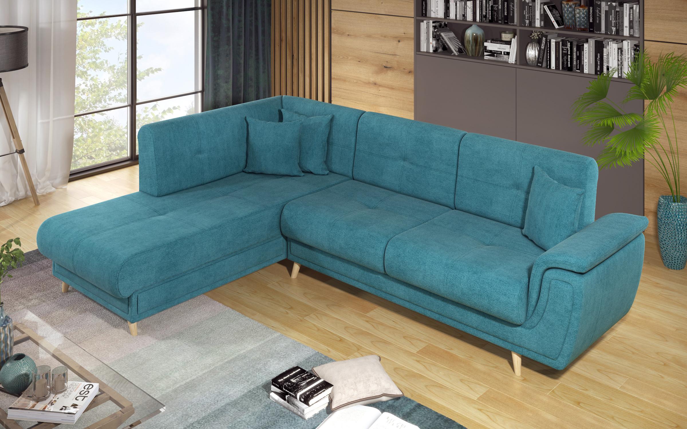Γωνιακός καναπές Princes Premium με μηχανισμός κλικ κλακ, μπλε  4
