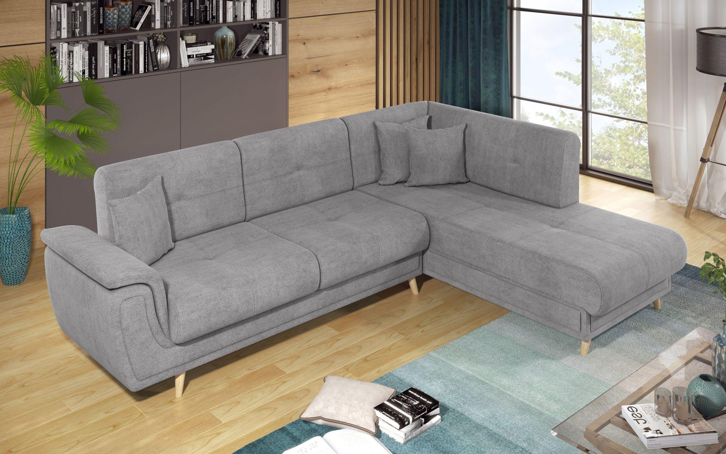 Γωνιακός καναπές Princes Premium με μηχανισμός κλικ κλακ, ανοιχτό γκρι  4