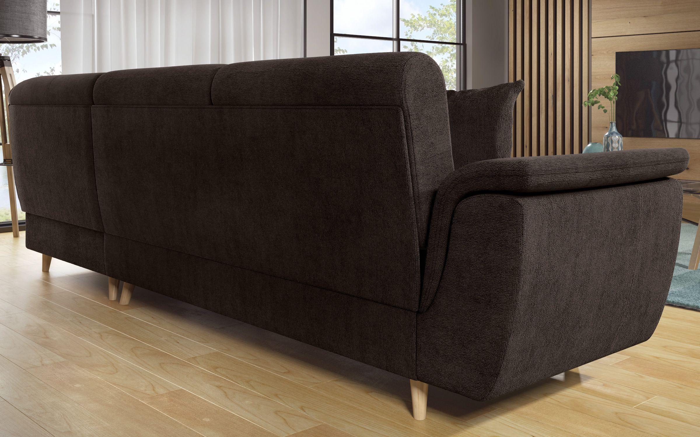 Γωνιακός καναπές Princes Premium  με μηχανισμός κλικ κλακ, σκούρο καφέ  10