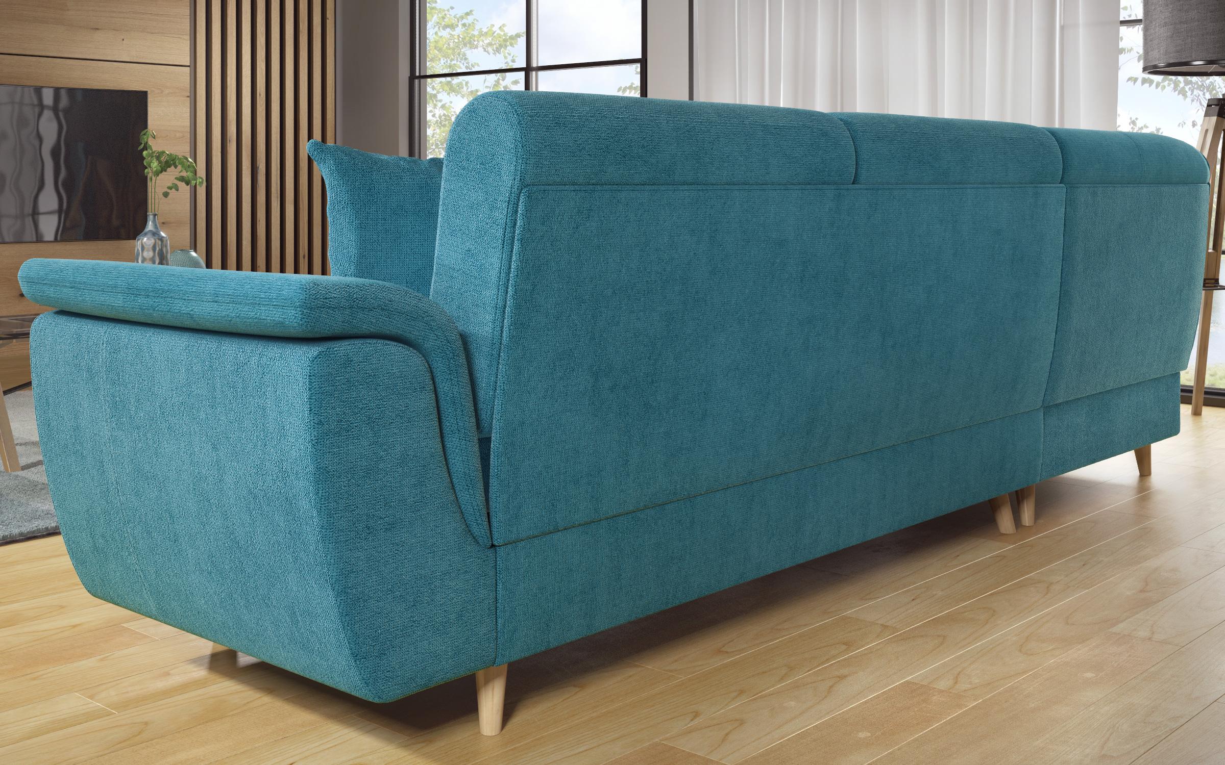 Γωνιακός καναπές Princes Premium με μηχανισμός κλικ κλακ, μπλε  10