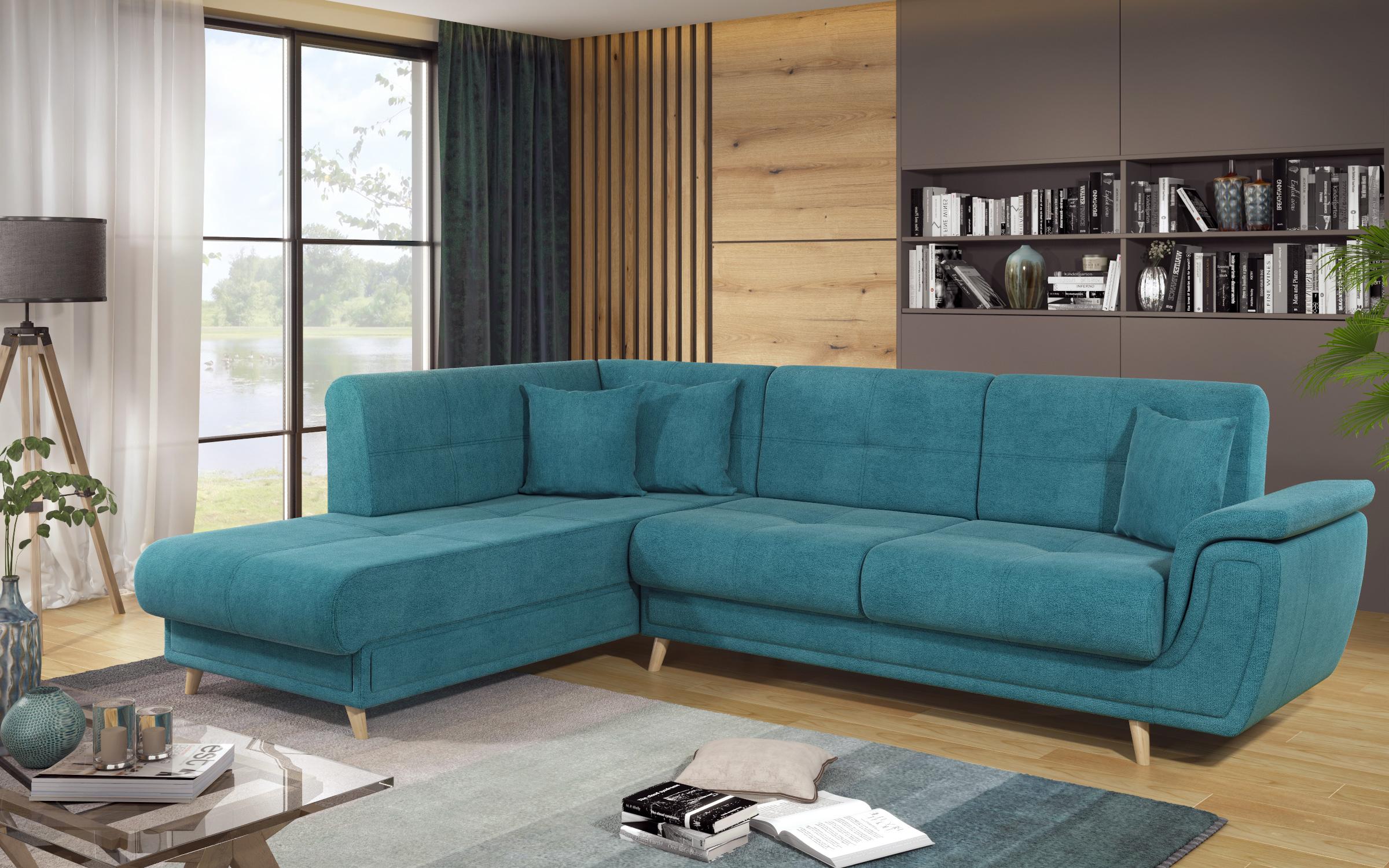Γωνιακός καναπές Princes Premium με μηχανισμός κλικ κλακ, μπλε  12