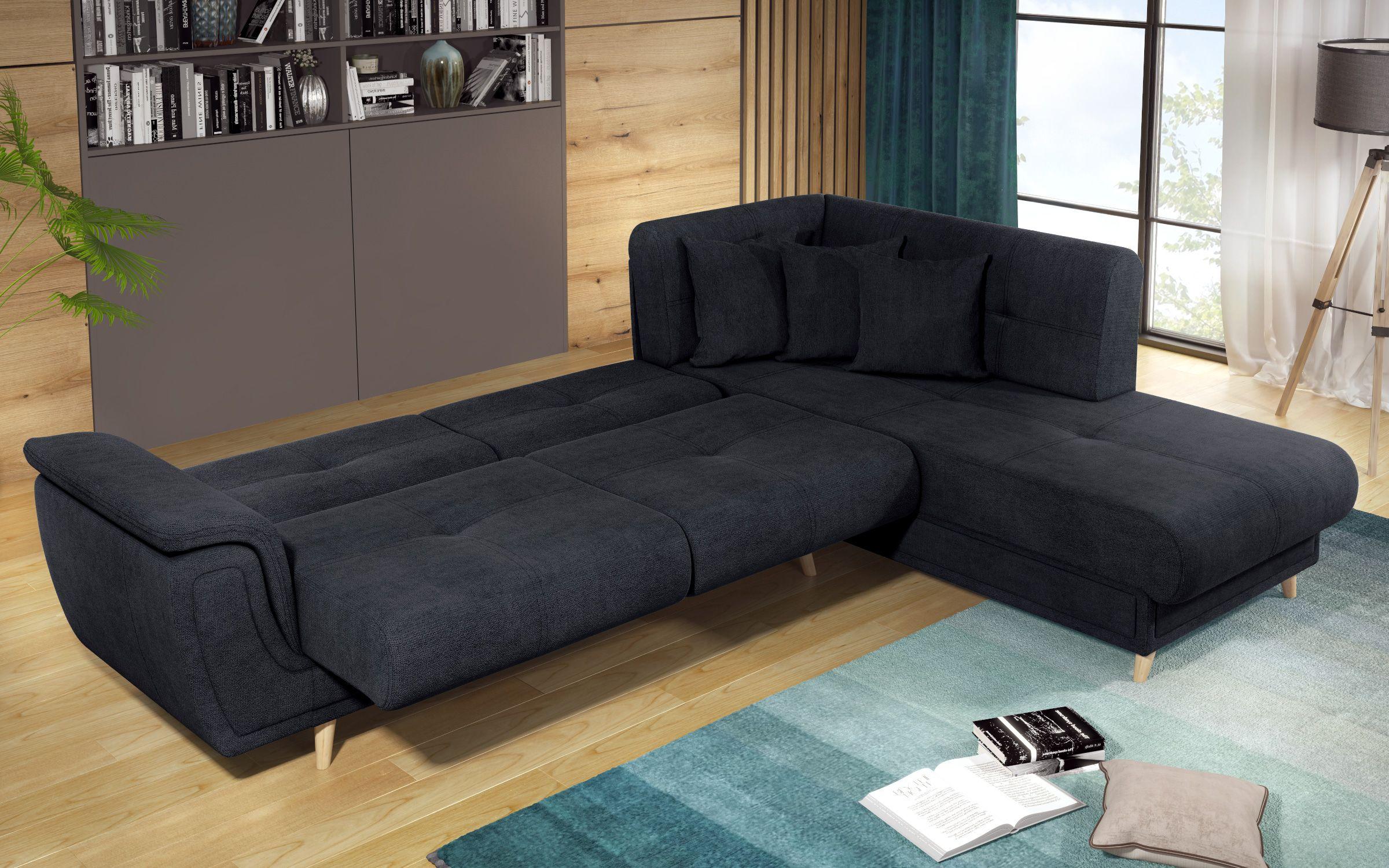 Γωνιακός καναπές Princes Premium με μηχανισμός κλικ κλακ, ανθρακί  11