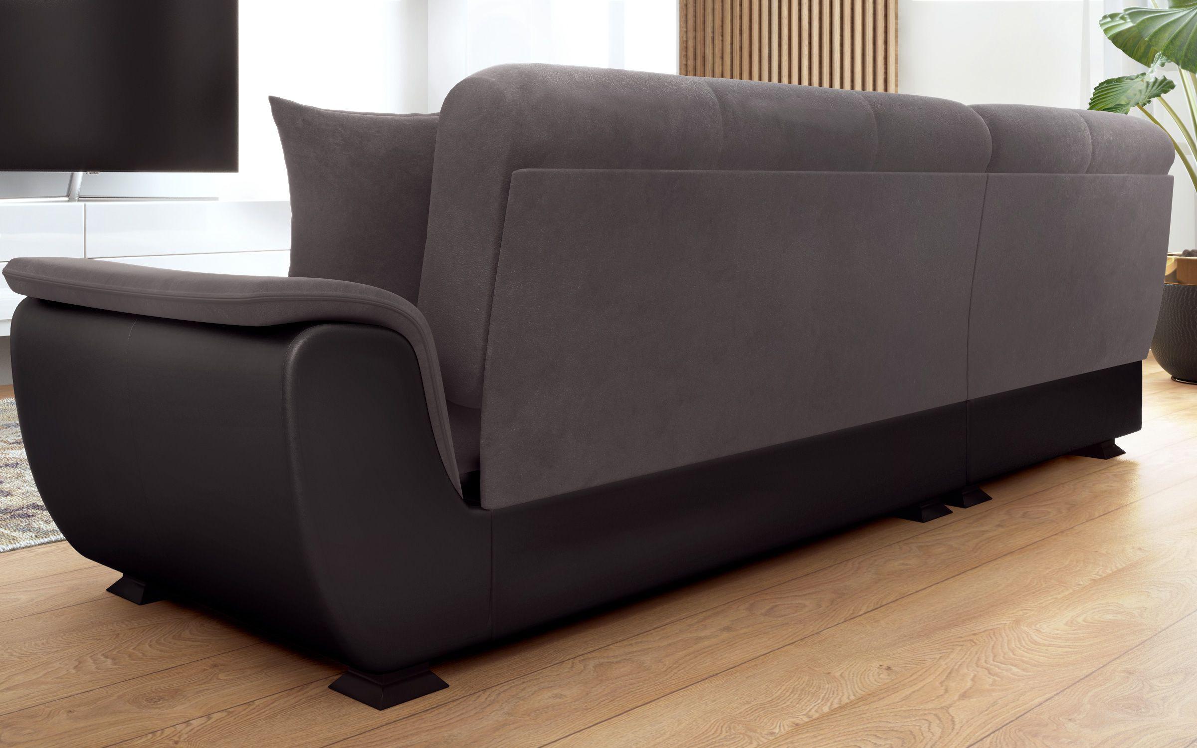 Kλικ - κλακ καναπές Princess II S + μηχανισμός |  γκρι + μαύρο δέρμα, γκρι + μαύρο δέρμα  8