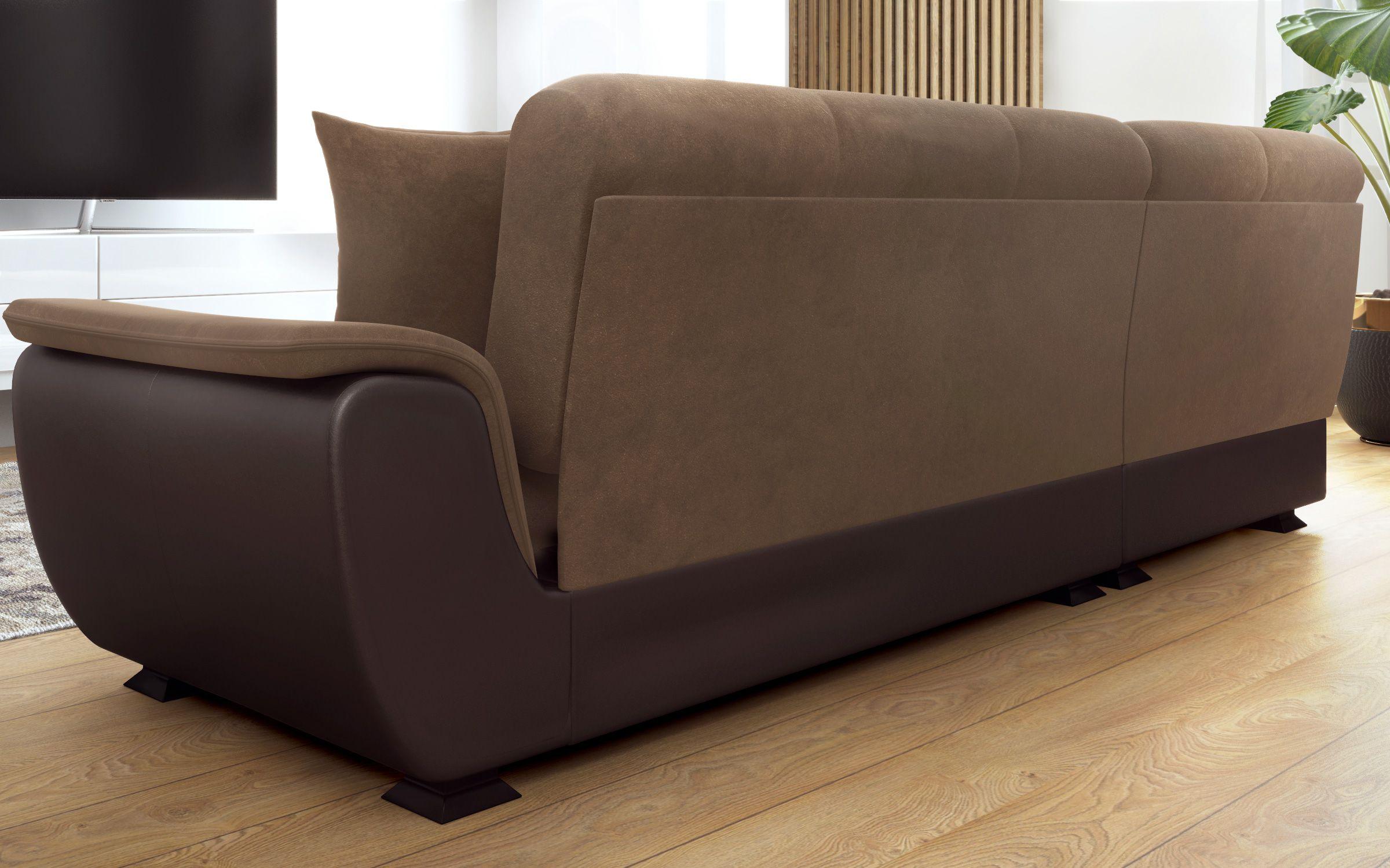 Kλικ - κλακ καναπές Princess II S + μηχανισμός, ανοιχτό καφέ + καφέ δέρμα  7