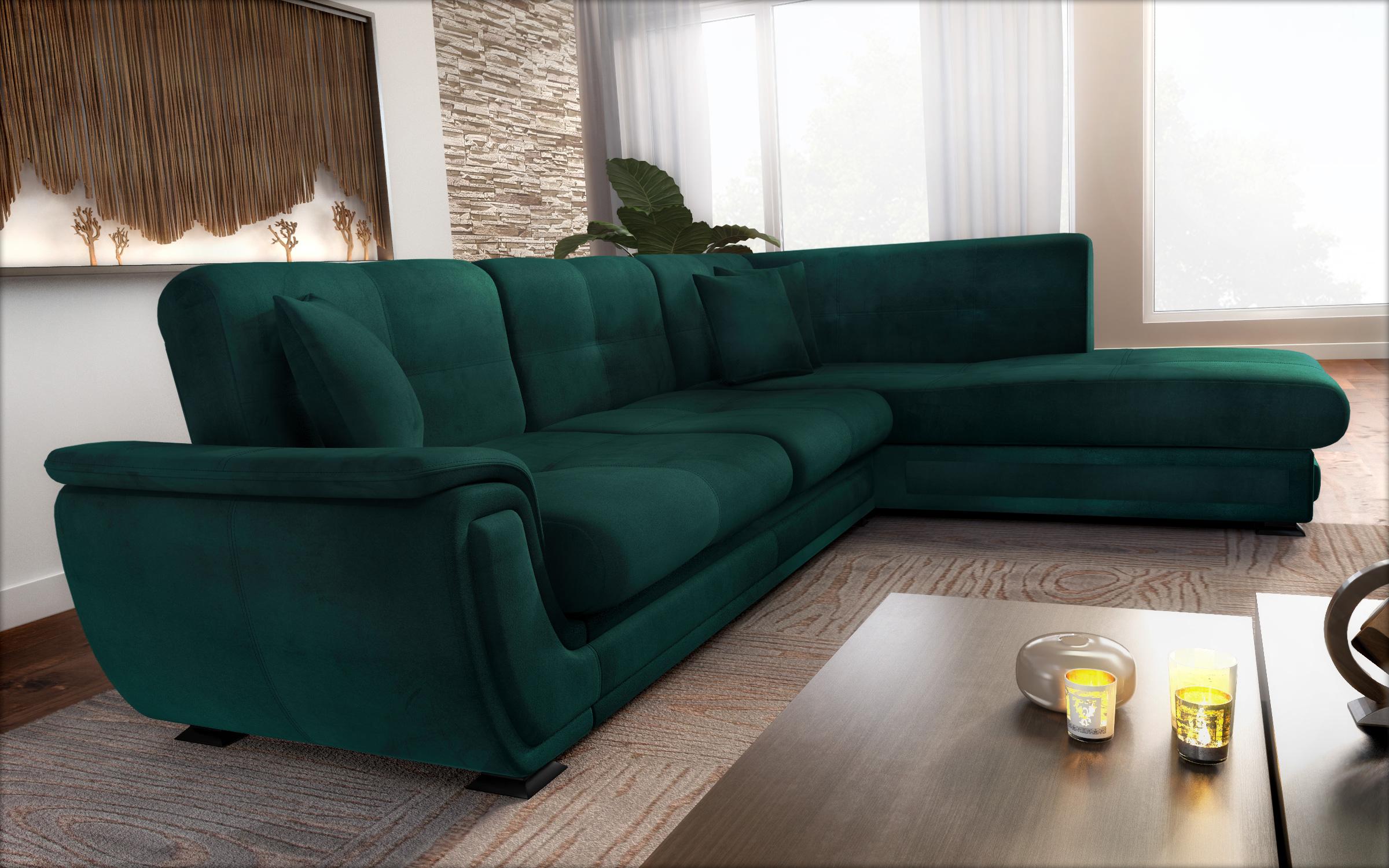 Γωνιακός καναπές Princess Lux, πράσινο  2