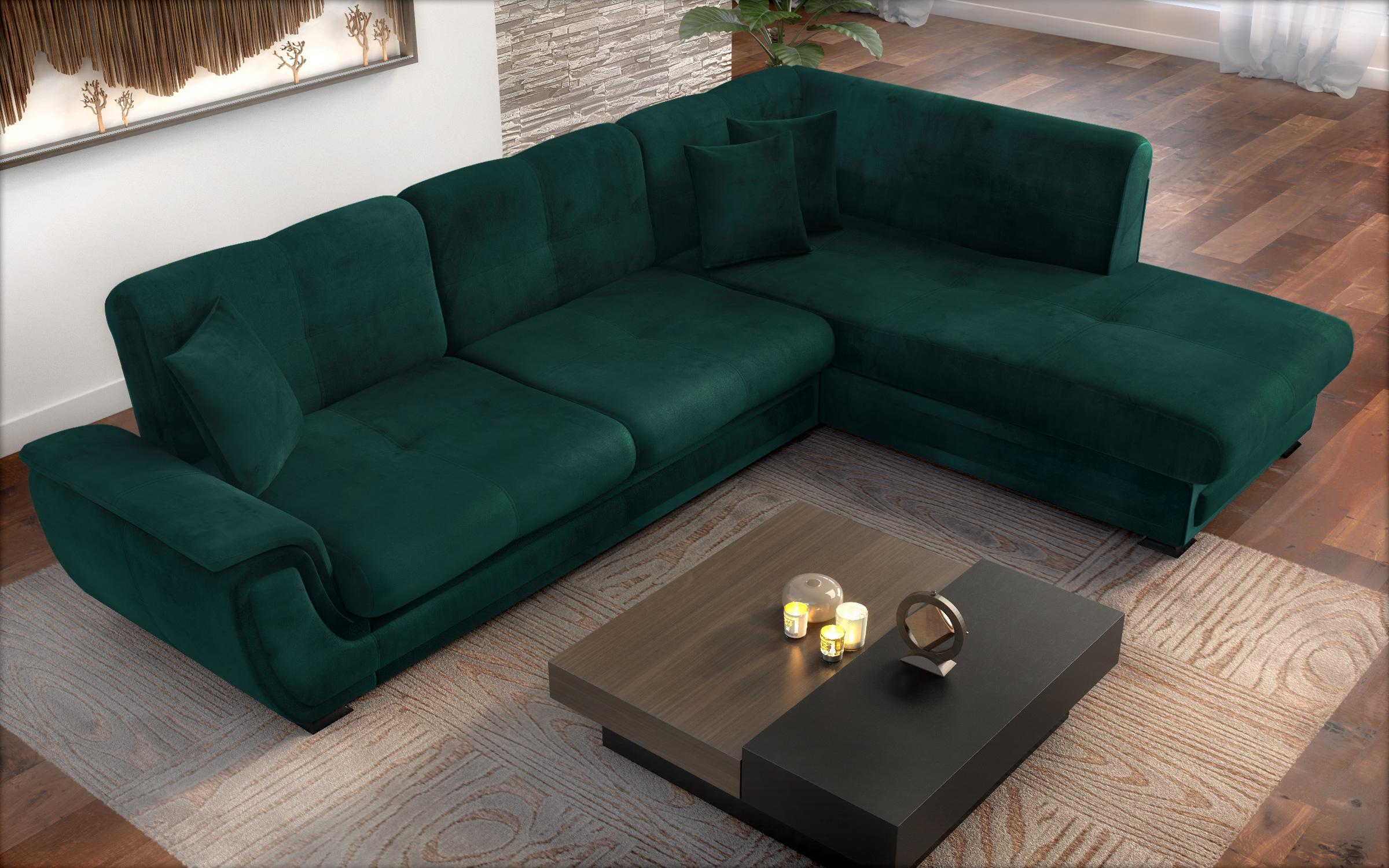 Γωνιακός καναπές Princess Lux, πράσινο  5