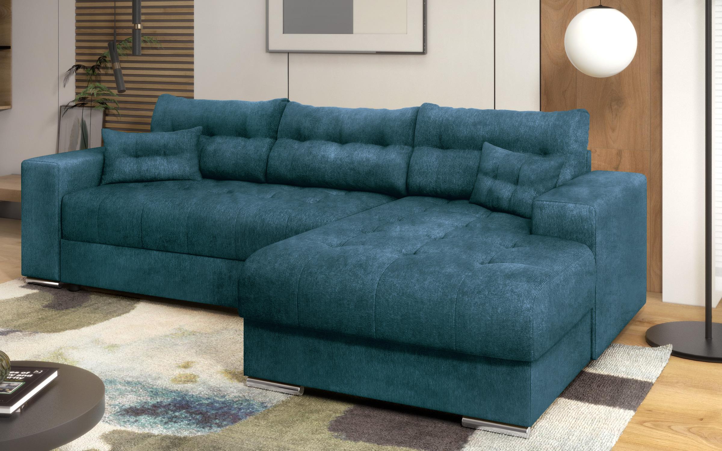Γωνιακός καναπές Sander, μπλε  2