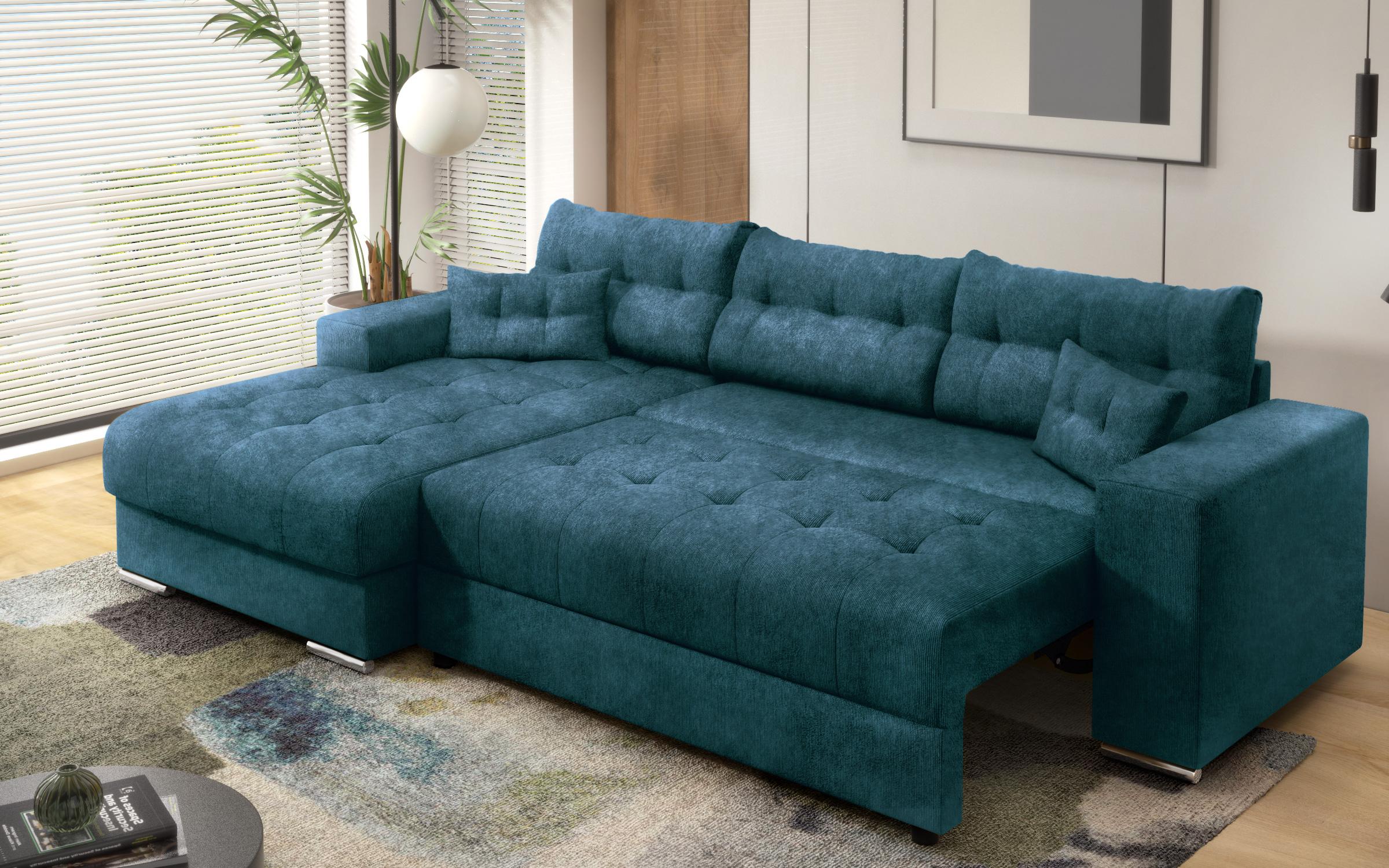 Γωνιακός καναπές Sander, μπλε  6