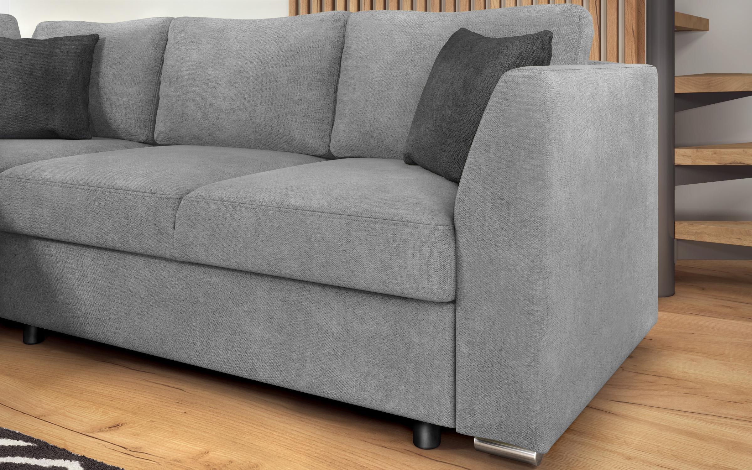 Γωνιακός καναπές – κρεβάτι Toskana S, ανοιχτό γκρι + σκούρο γκρι  8
