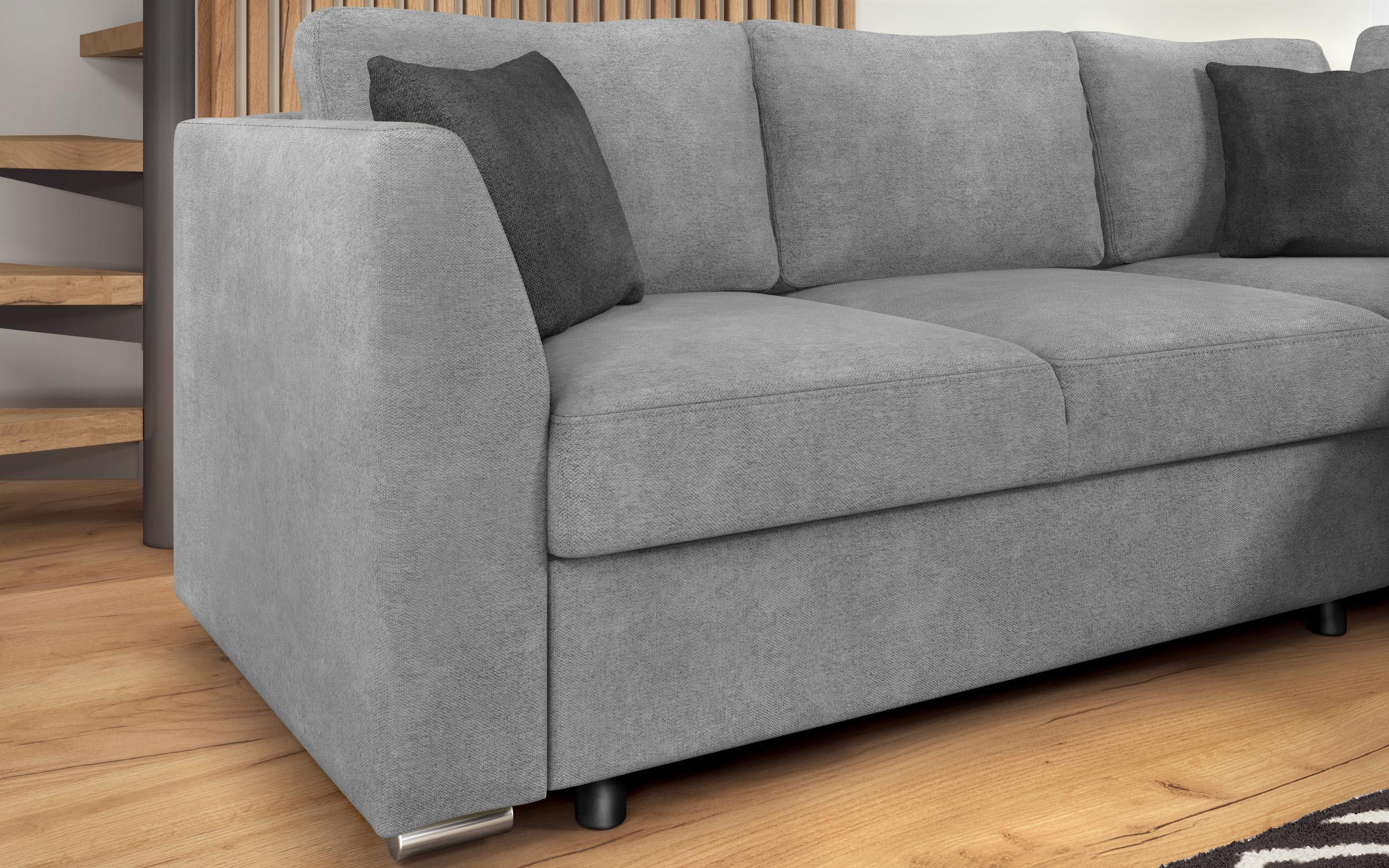 Γωνιακός καναπές – κρεβάτι Toskana S, ανοιχτό γκρι + σκούρο γκρι  8