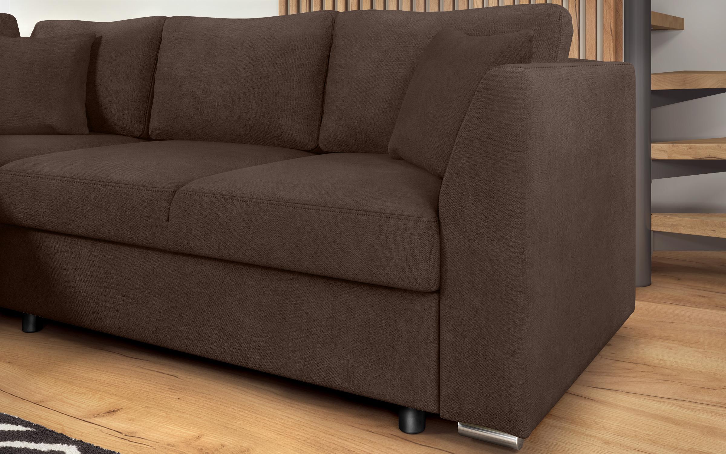 Γωνιακός καναπές – κρεβάτι Toskana S, καφέ  8