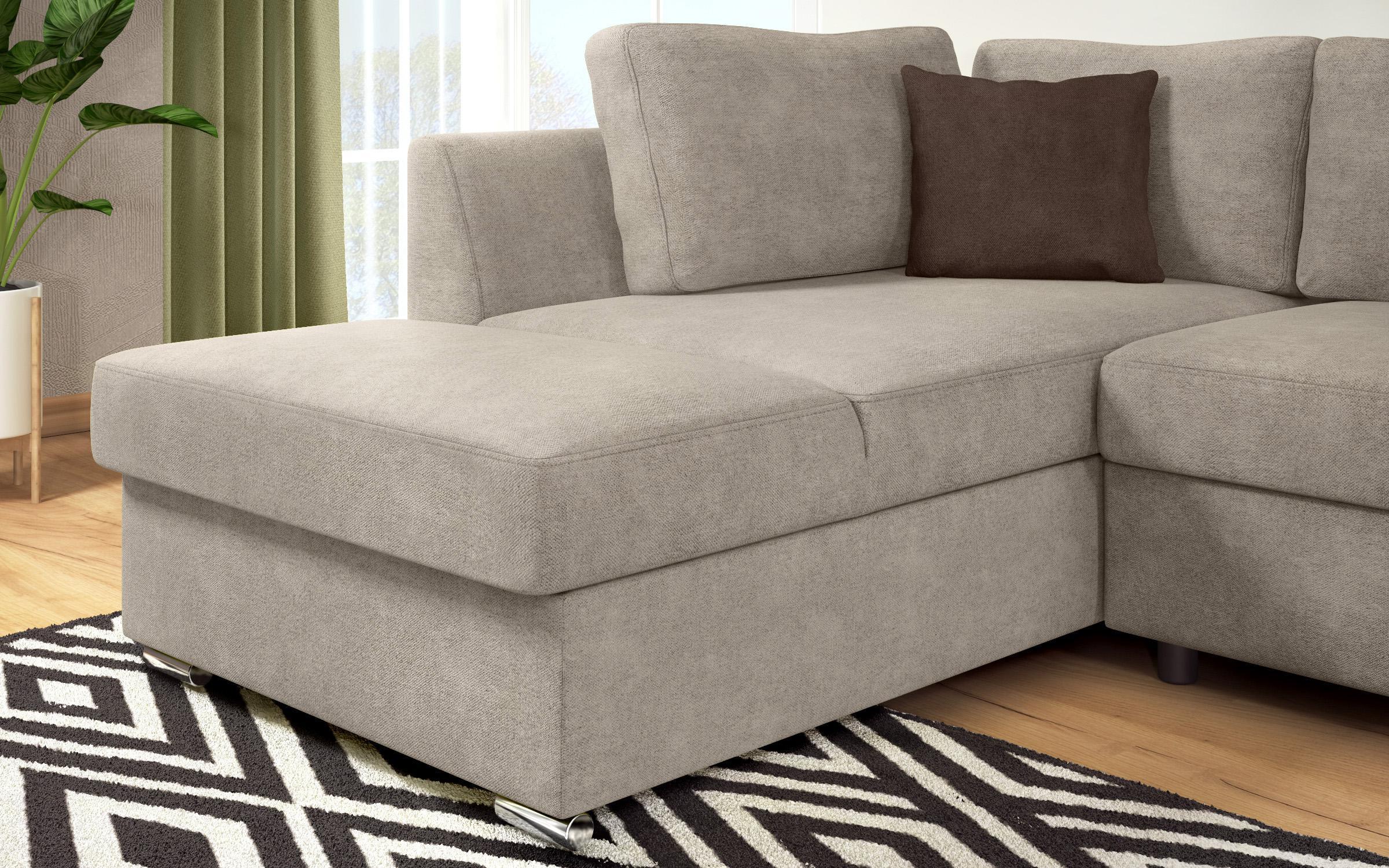 Γωνιακός καναπές-κρεβάτι Toskana S, ανοιχτό καφέ + καφέ  8