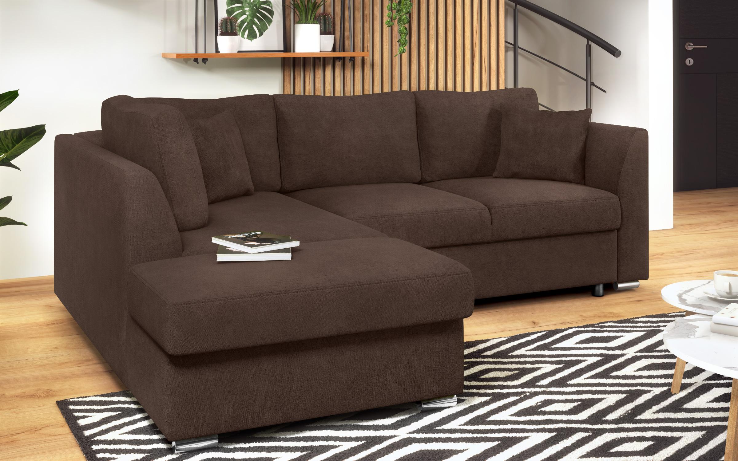 Γωνιακός καναπές – κρεβάτι Toskana S, καφέ  4
