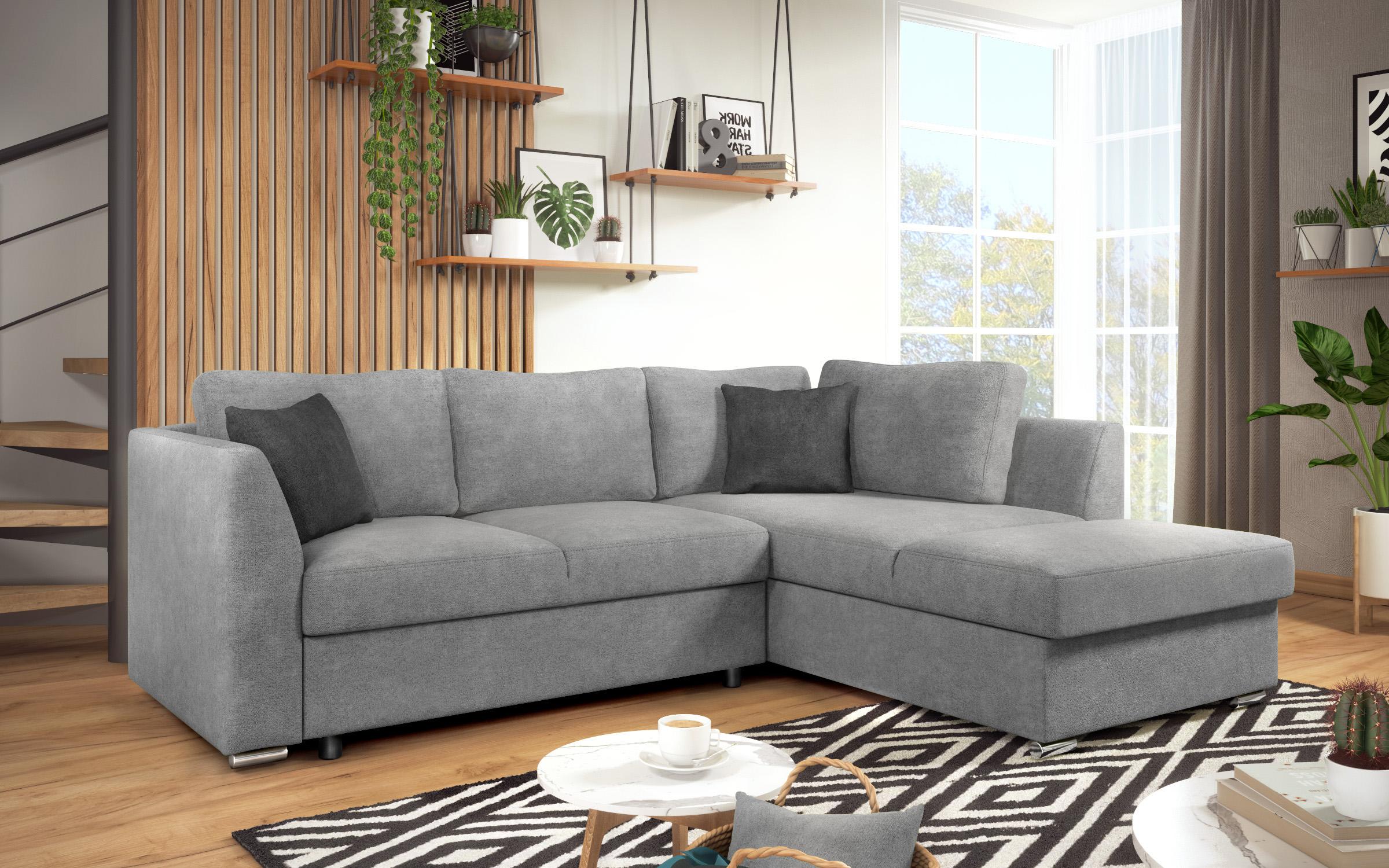 Γωνιακός καναπές – κρεβάτι Toskana S, ανοιχτό γκρι + σκούρο γκρι  3