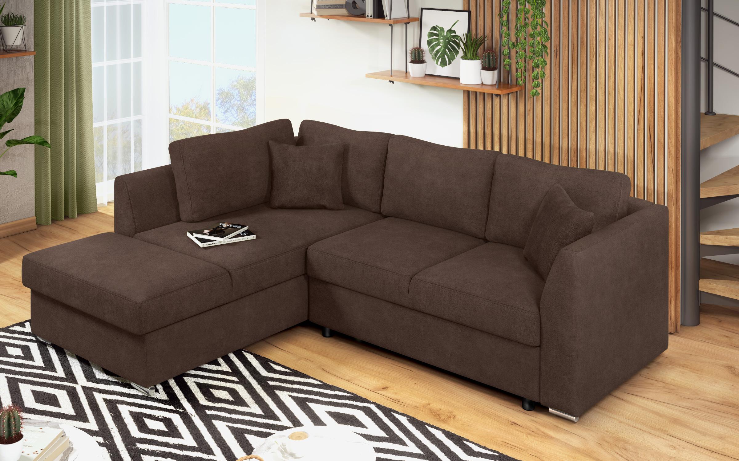 Γωνιακός καναπές – κρεβάτι Toskana S, καφέ  5
