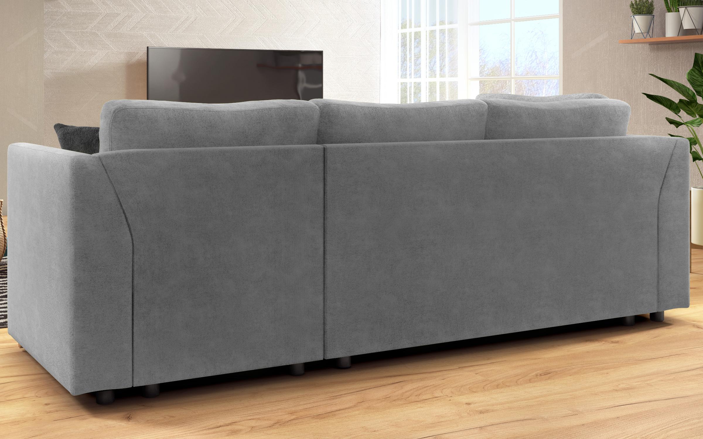 Γωνιακός καναπές – κρεβάτι Toskana S, ανοιχτό γκρι + σκούρο γκρι  7