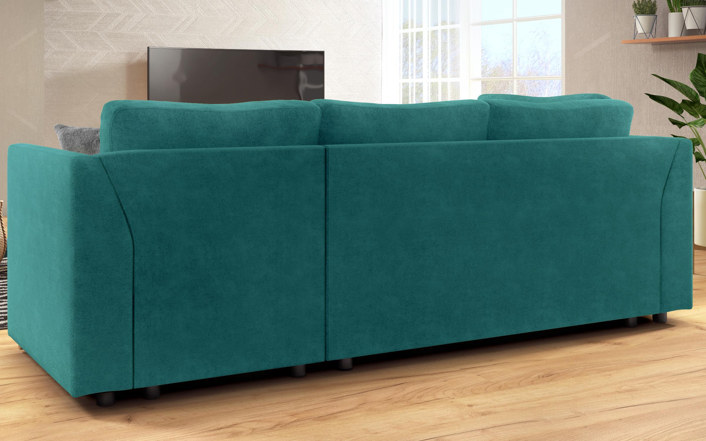 Γωνιακός καναπές – κρεβάτι Toskana S, τυρκουάζ + ανοιχτό γκρι  7