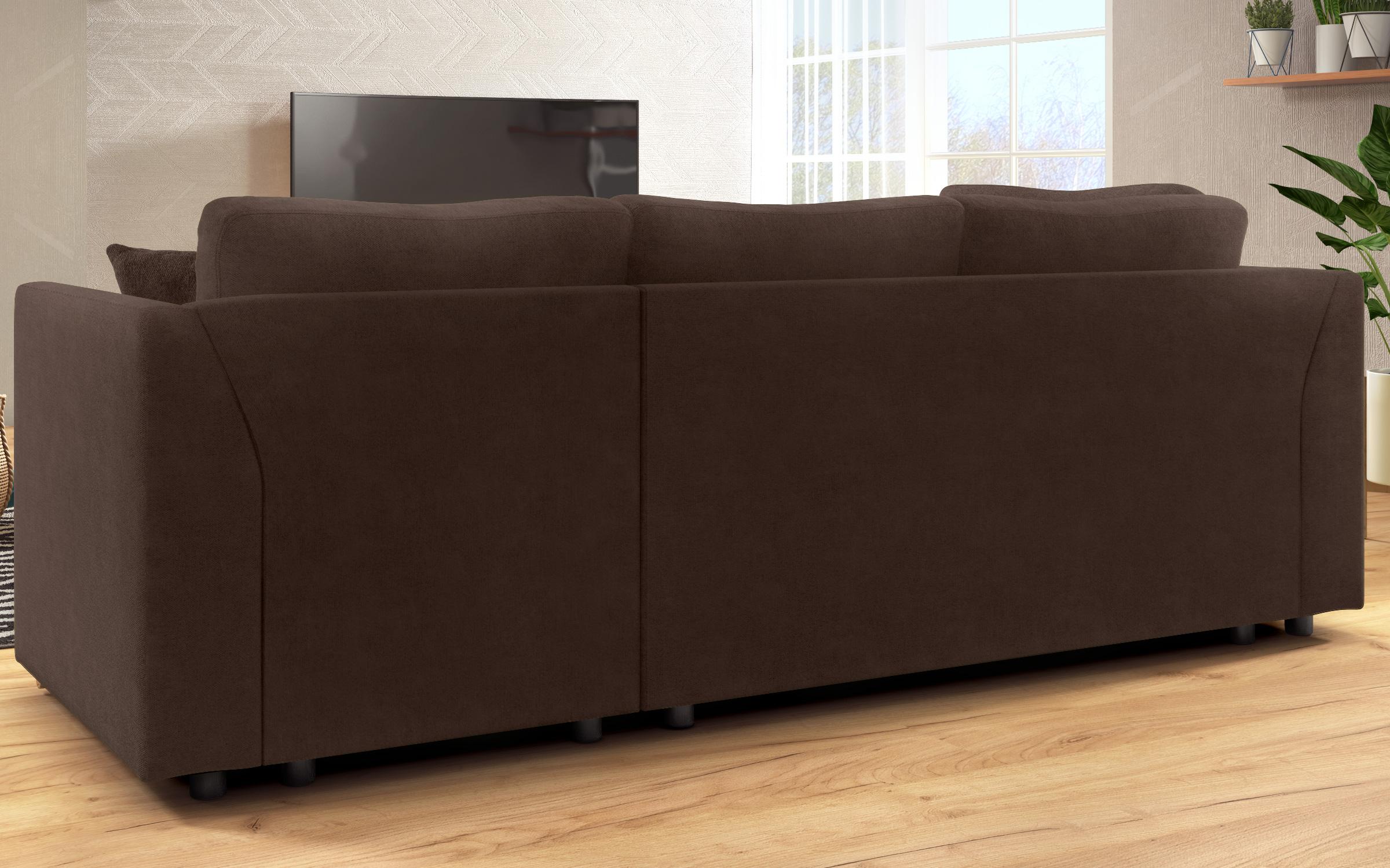 Γωνιακός καναπές – κρεβάτι Toskana S, καφέ  7