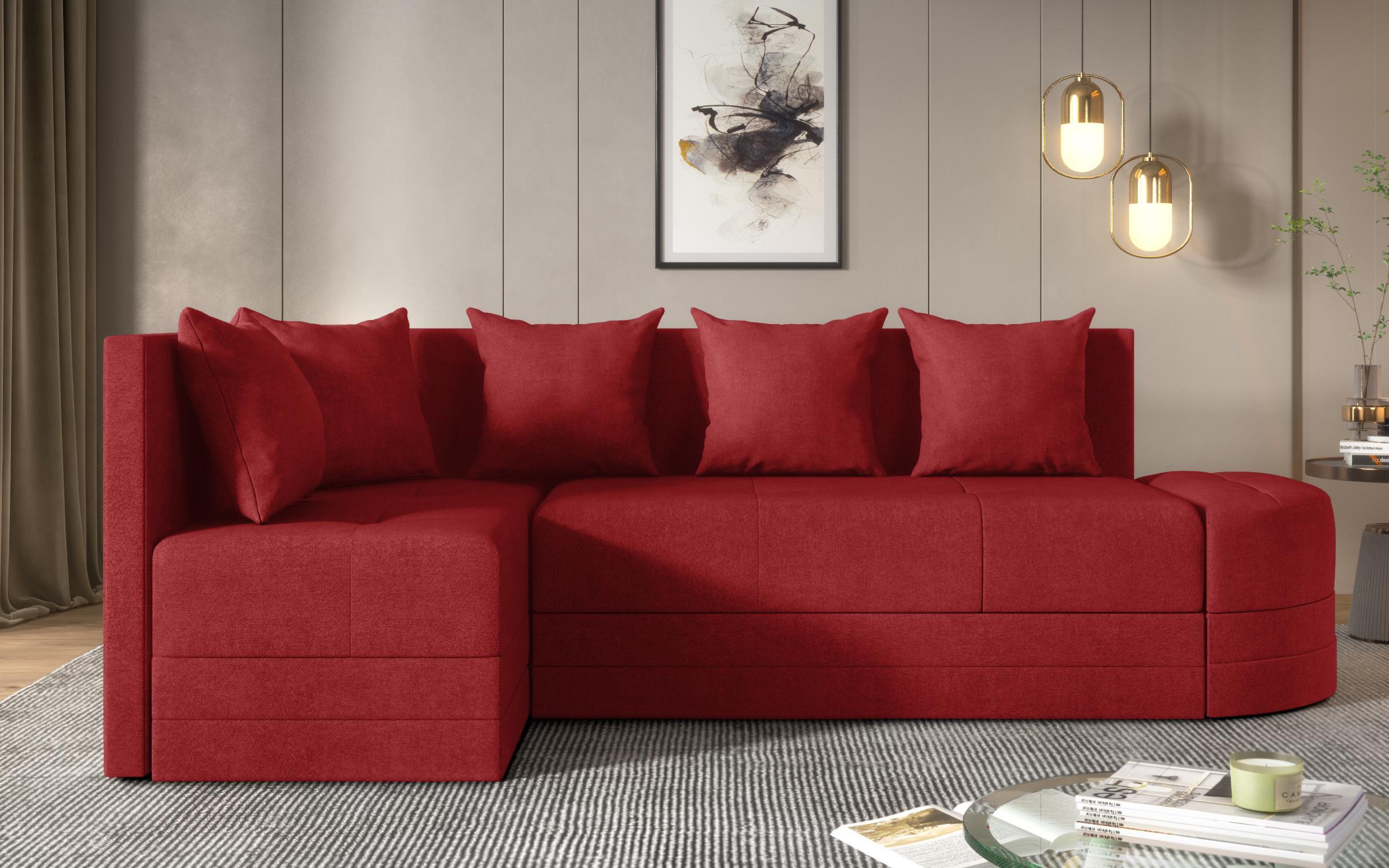 Γωνιακός καναπές Reilly, κόκκινο  2