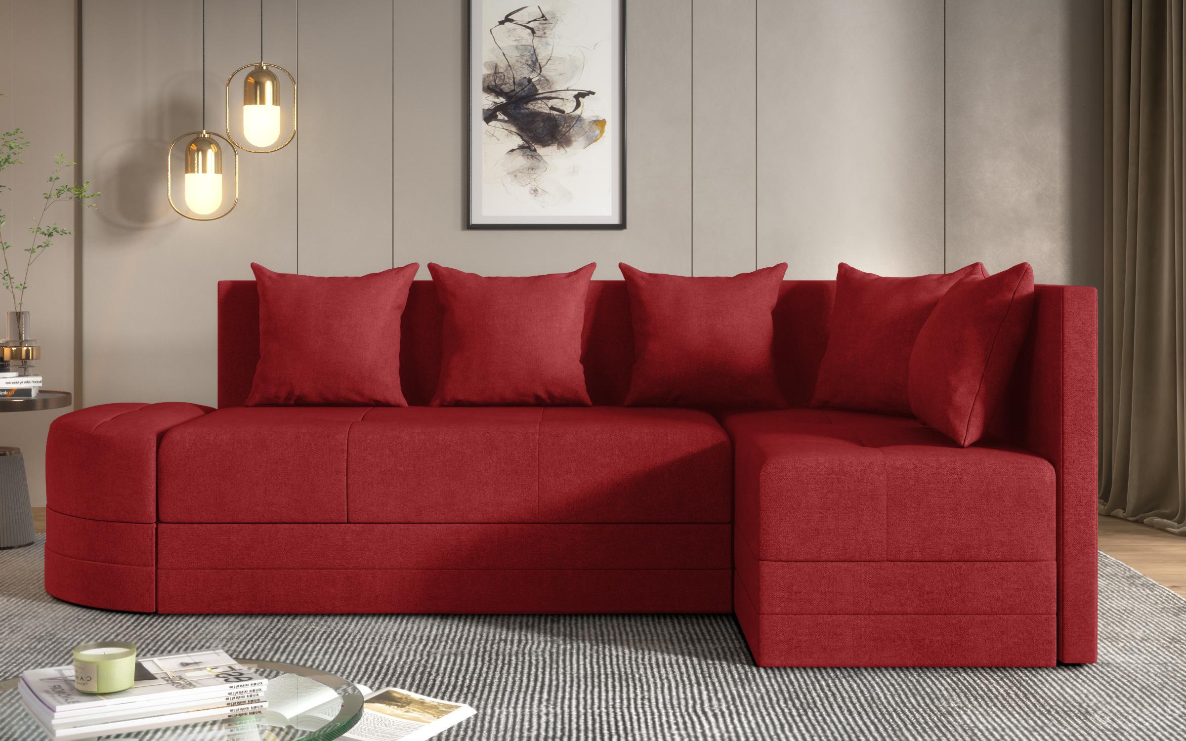 Γωνιακός καναπές Reilly, κόκκινο  2