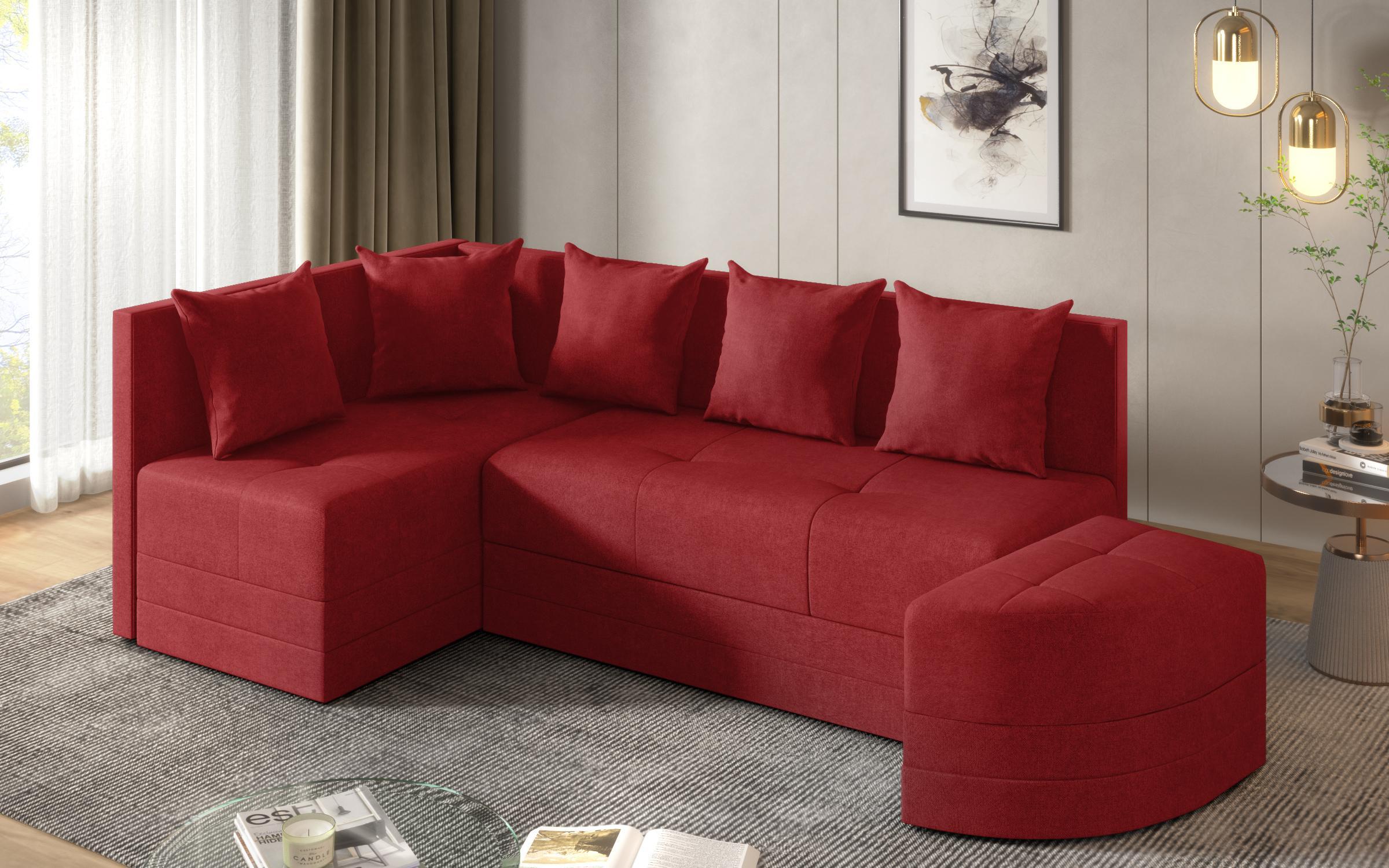 Γωνιακός καναπές Reilly, κόκκινο  6