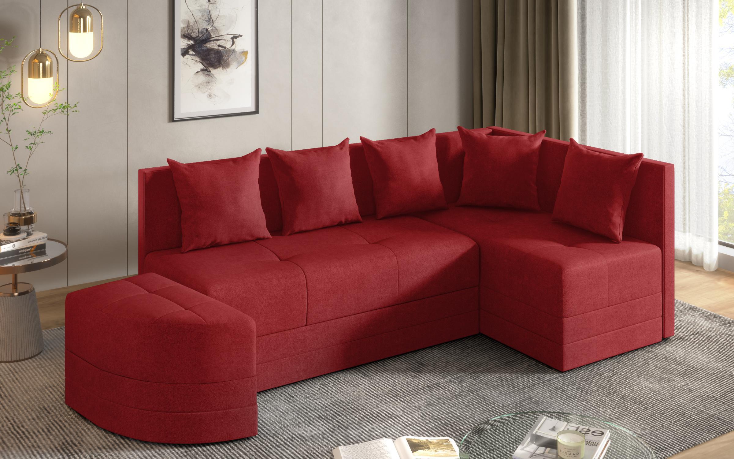 Γωνιακός καναπές Reilly, κόκκινο  6