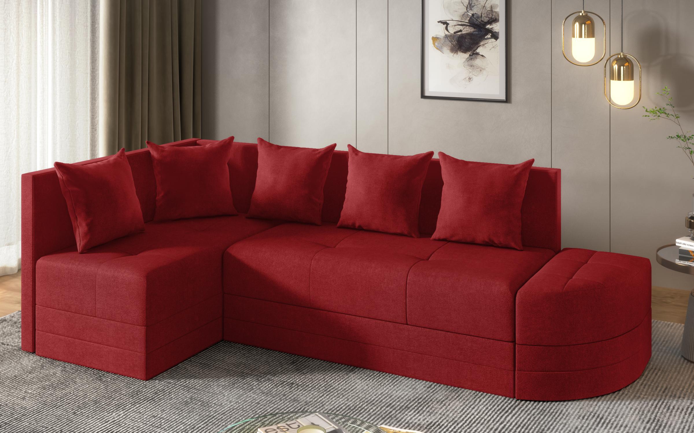 Γωνιακός καναπές Reilly, κόκκινο  7
