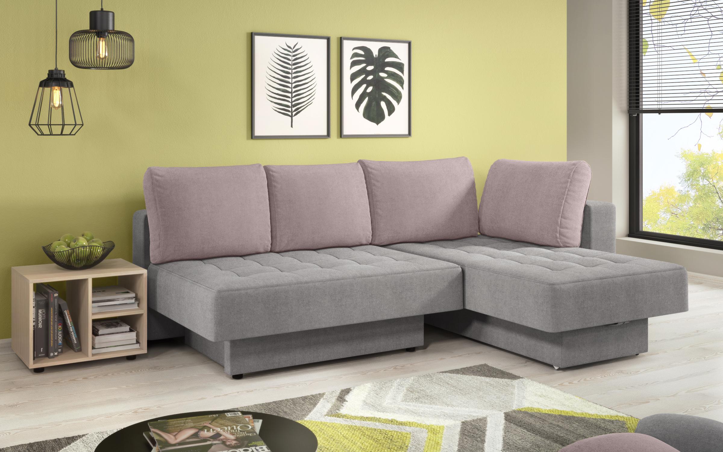 Γωνιακός καναπές Markon, γκρι + ροζ  6