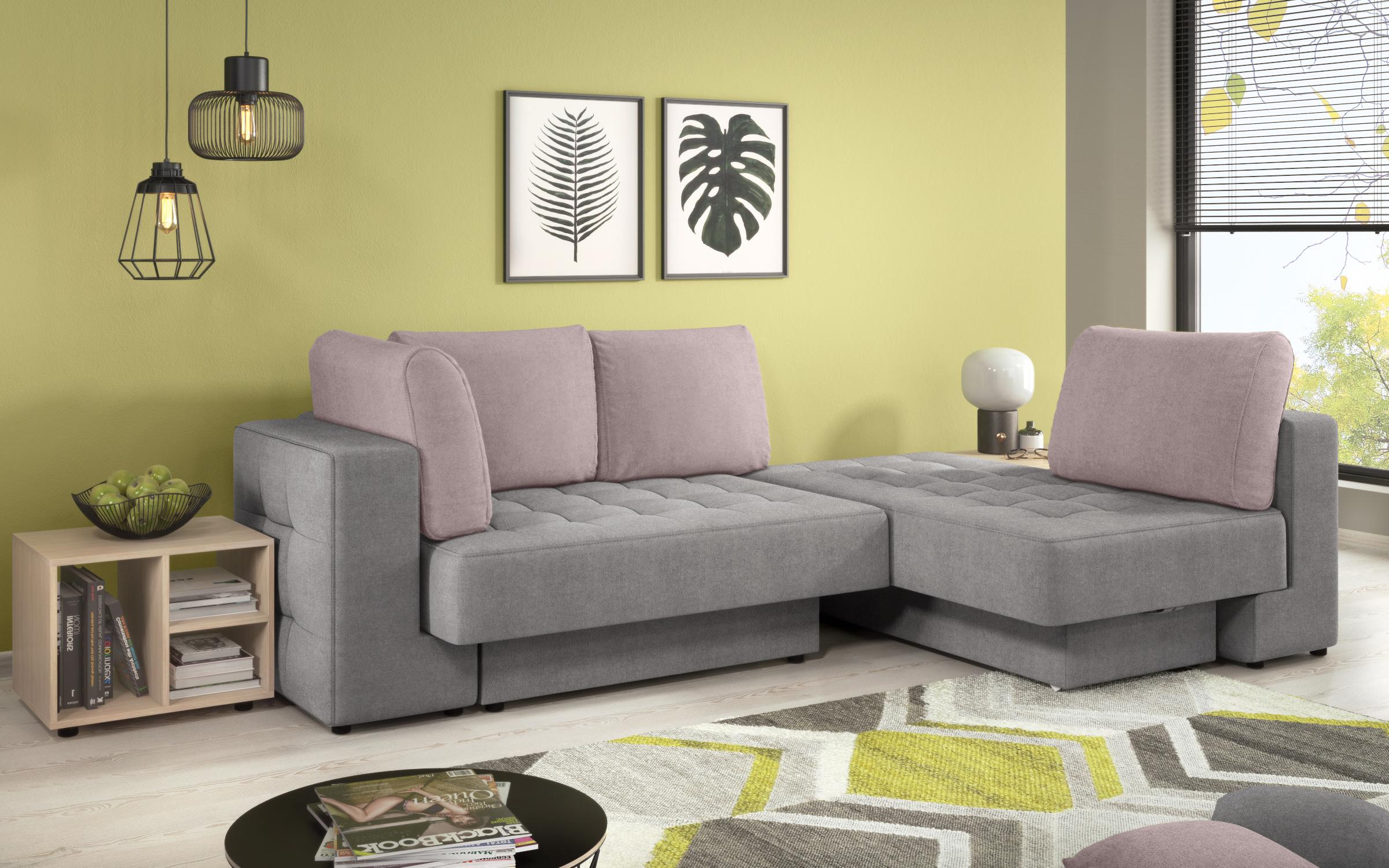 Γωνιακός καναπές Markon, γκρι + ροζ  7