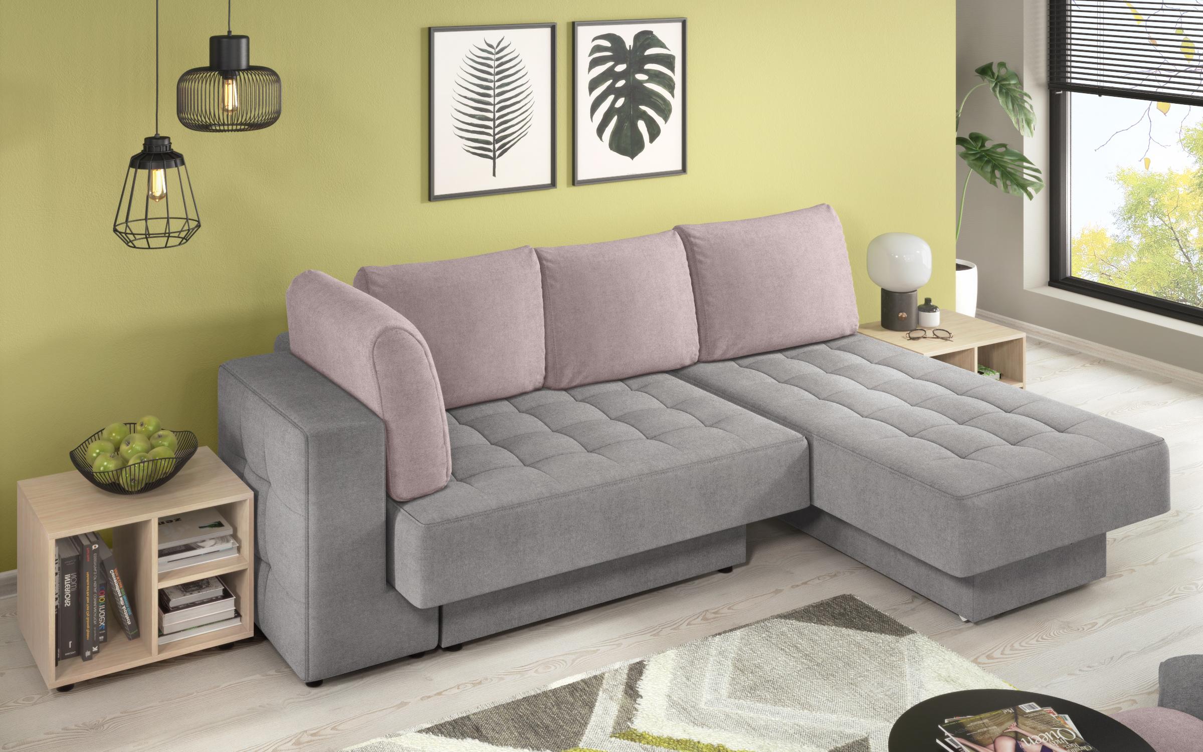 Γωνιακός καναπές Markon, γκρι + ροζ  8