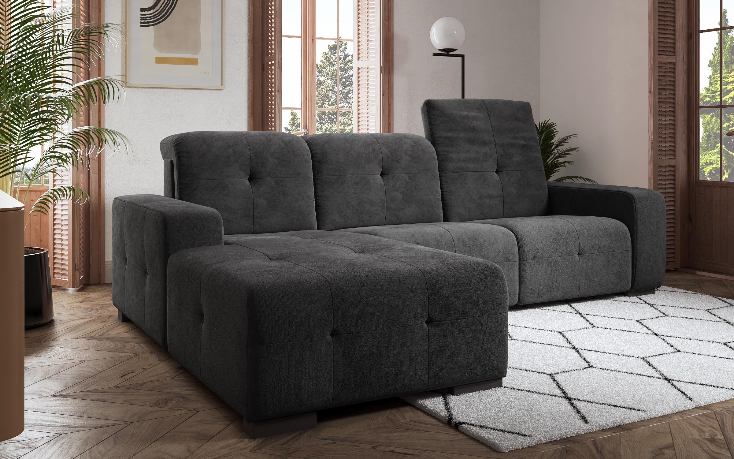 Γωνιακός καναπές Alegro, σκούρο γκρι  3