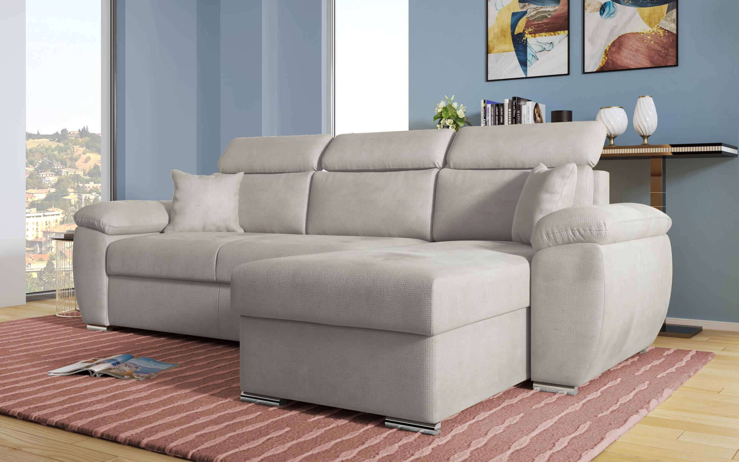 Γωνιακός καναπές – κρεβάτι Andielo Lux, ανοιχτό μπεζ  4