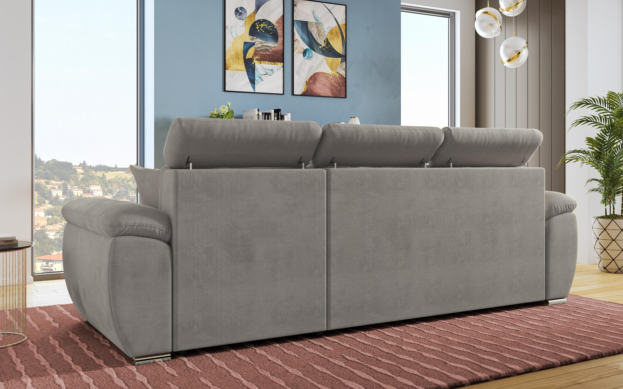 Γωνιακός καναπές – κρεβάτι Andielo Lux, ανοιχτό μπεζ  7