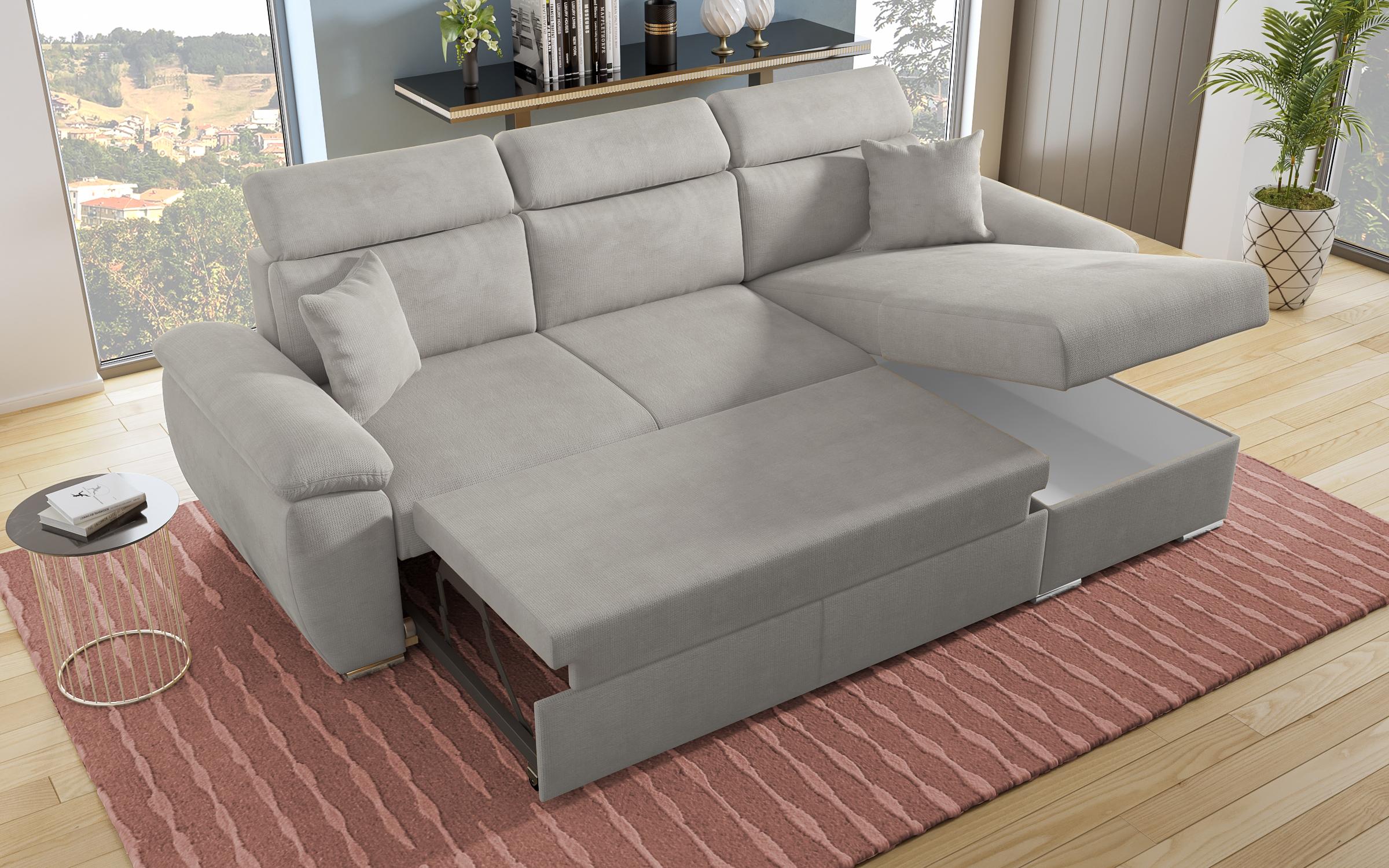 Γωνιακός καναπές – κρεβάτι Andielo Lux, ανοιχτό μπεζ  8