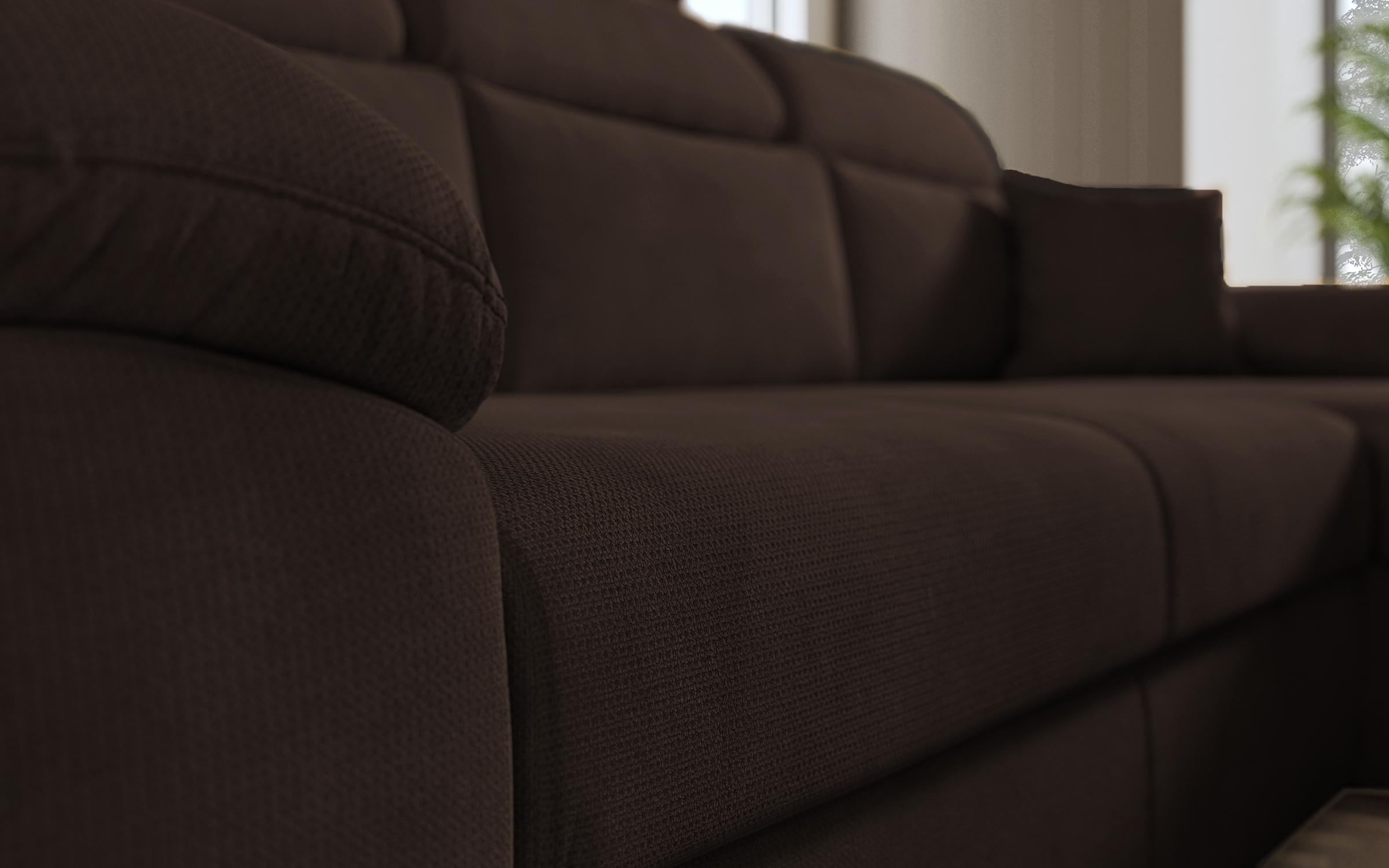 Γωνιακός καναπές – κρεβάτι Andielo Lux, σκούρο καφέ  4