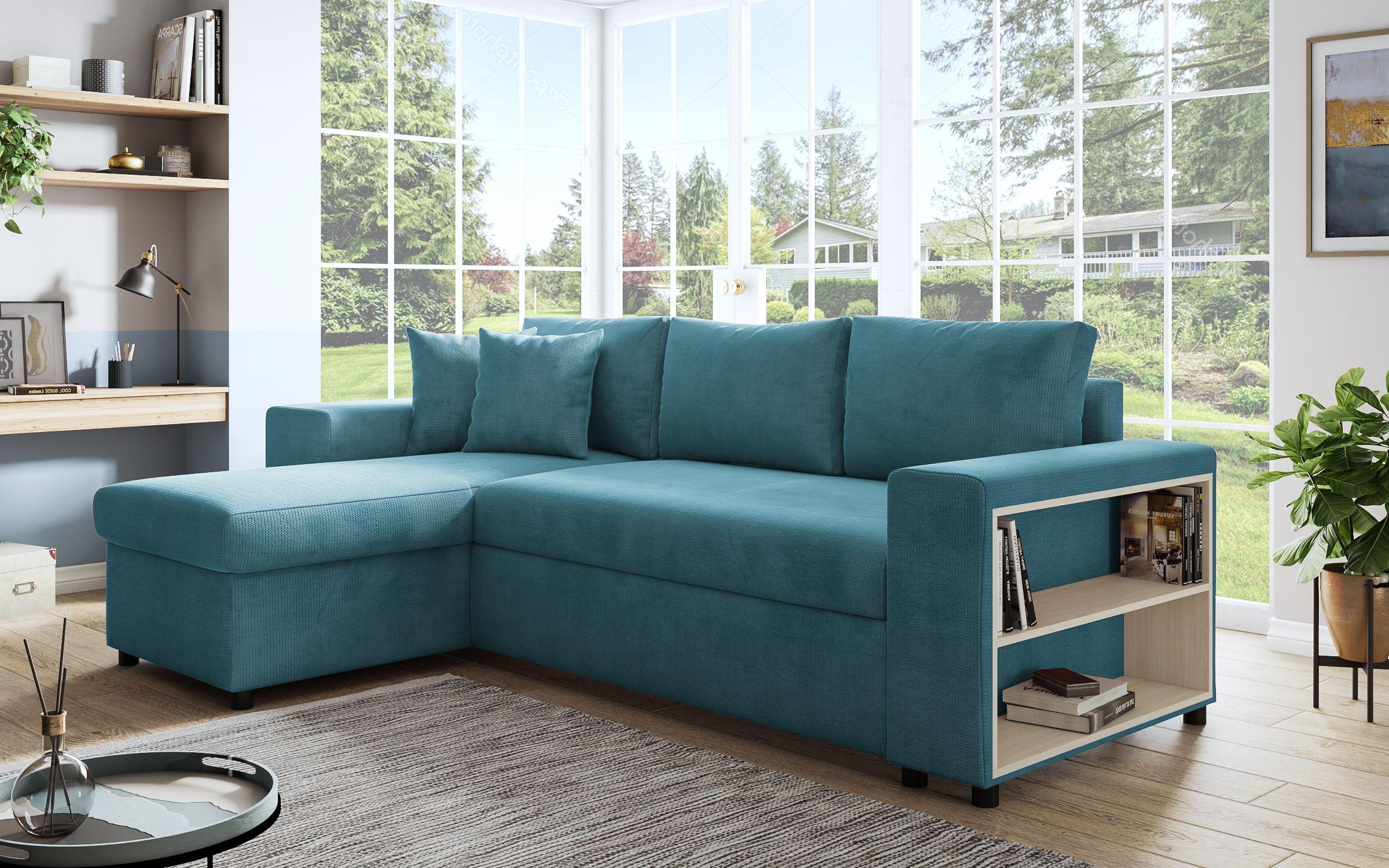 Γωνιακός καναπές + 2 σκαμπό Arden, μπλε  4