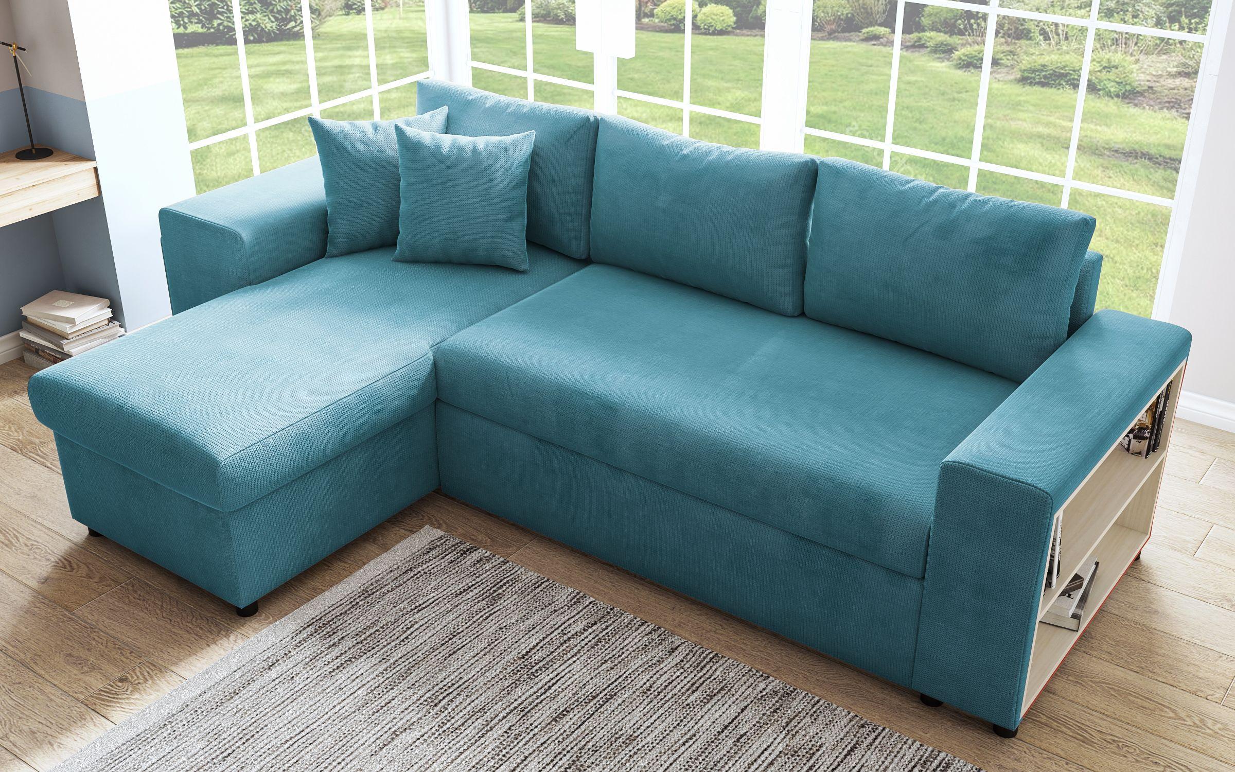 Γωνιακός καναπές + 2 σκαμπό Arden, μπλε  8