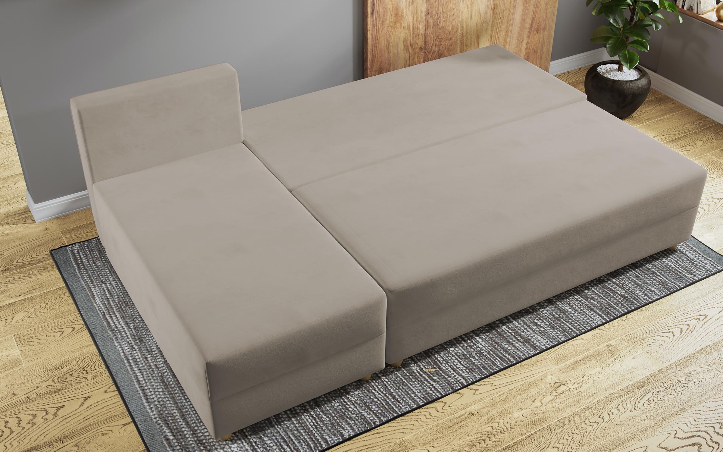 Γωνιακός καναπές – κρεβάτι Dafini, σκούρο μπεζ + πράσινο  8