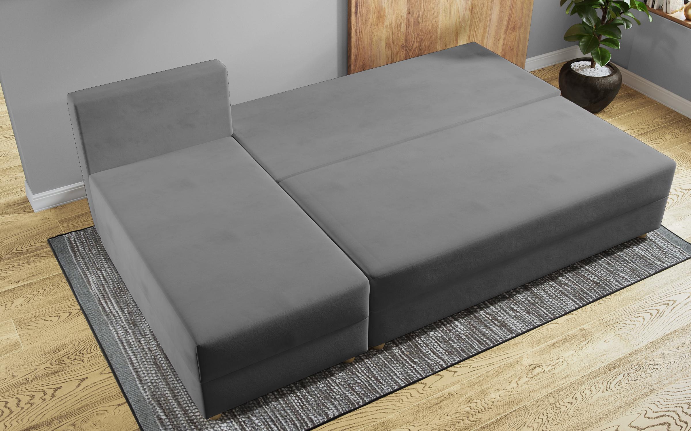 Γωνιακός καναπές – κρεβάτι Dafini, γκρι + κόκκινο  8