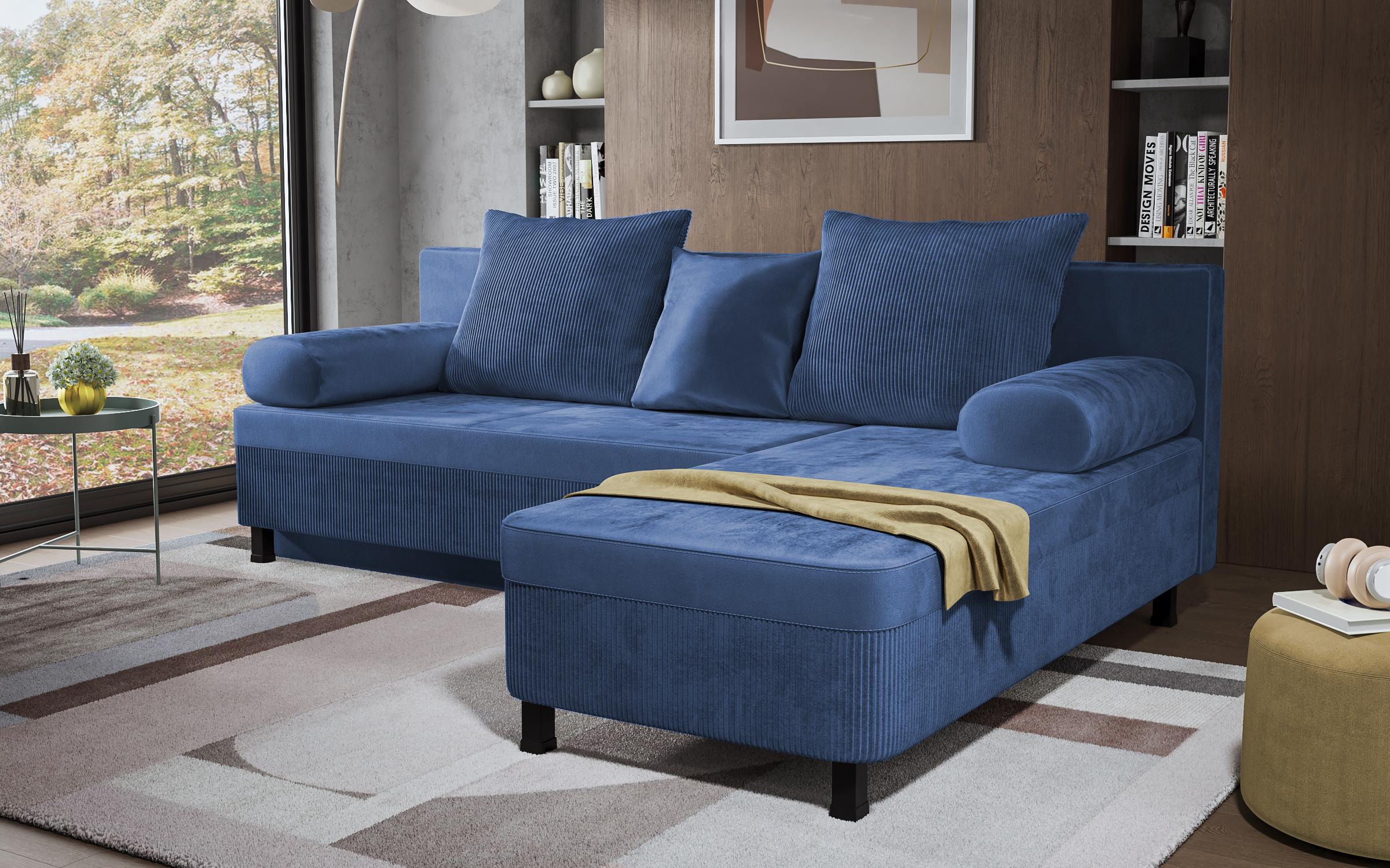 Γωνιακός καναπές Delano, μπλε  5