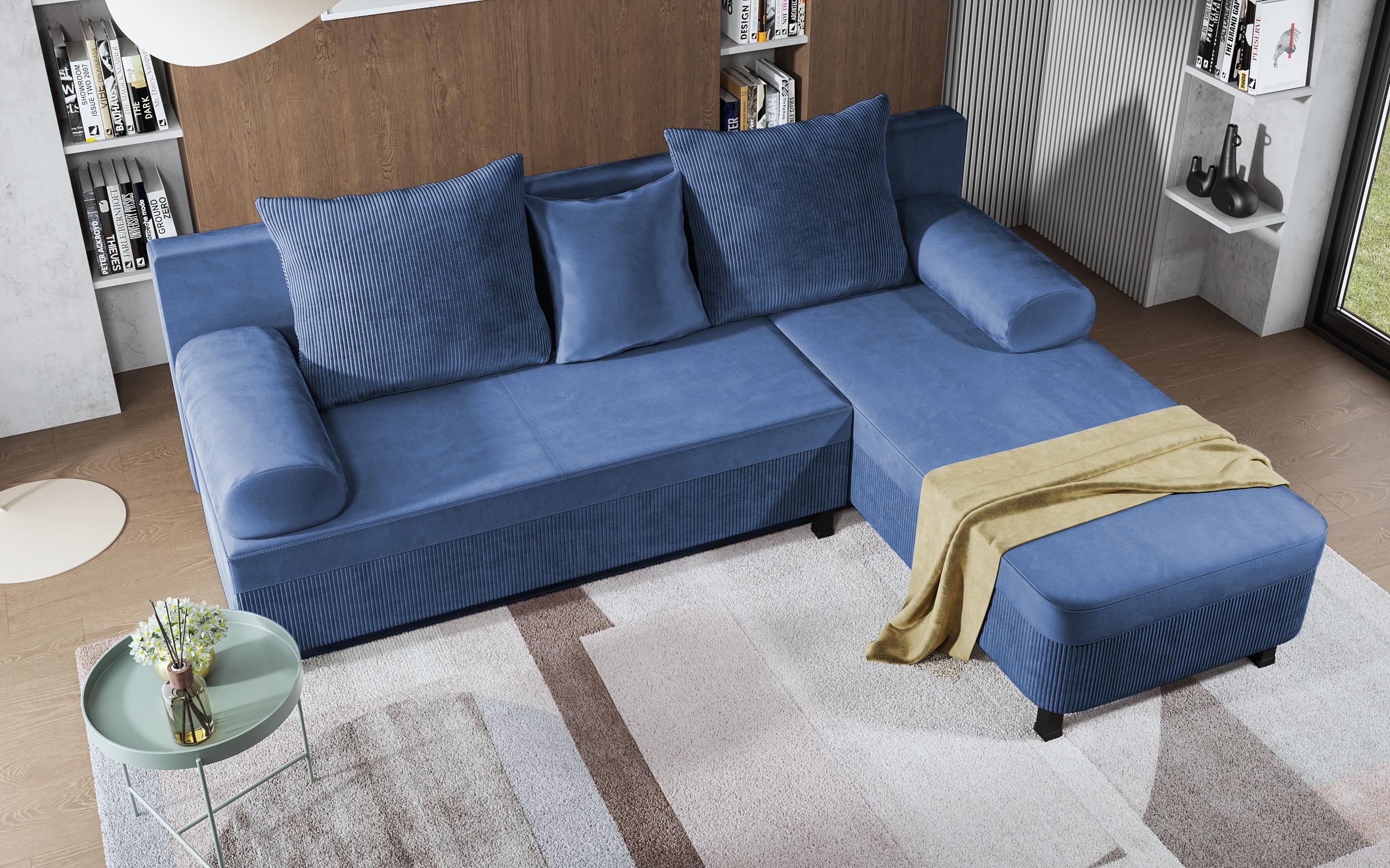 Γωνιακός καναπές Delano, μπλε  4