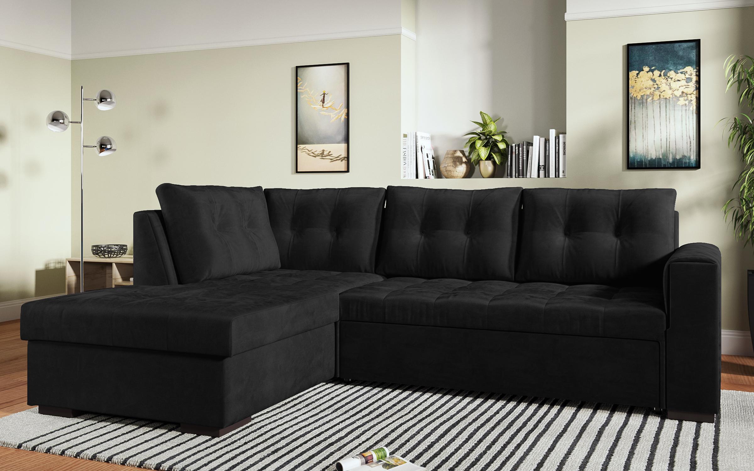 Γωνιακός καναπές κρεβάτι Delant, σκούρο γκρι  4