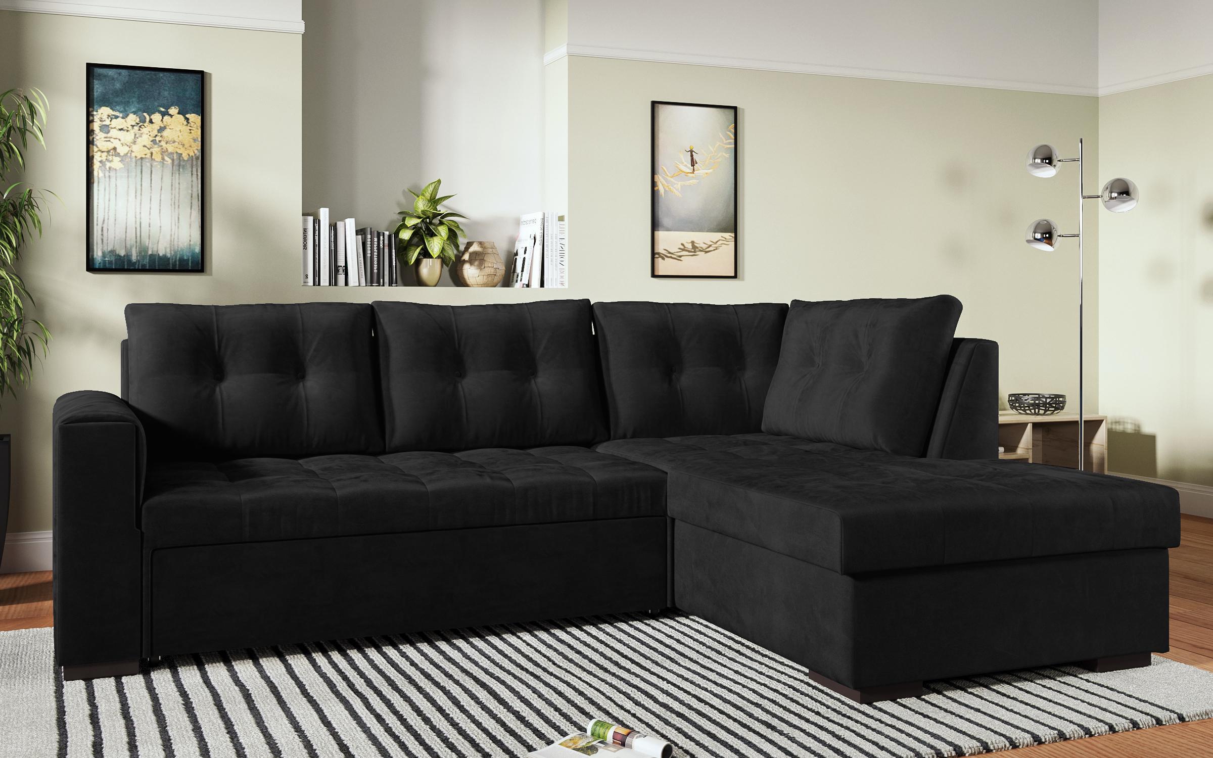 Γωνιακός καναπές κρεβάτι  Delant, σκούρο γκρι  3