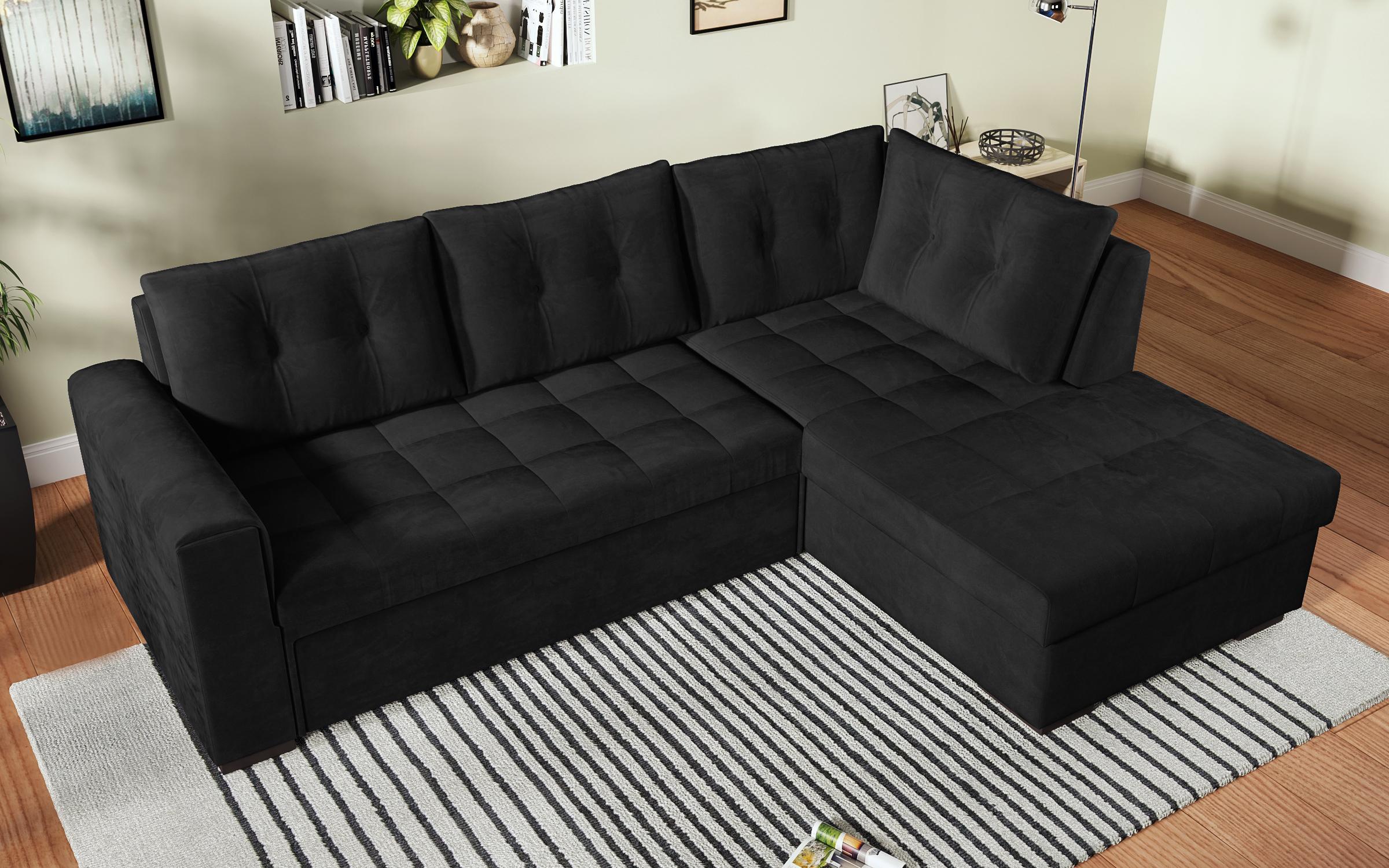 Γωνιακός καναπές κρεβάτι  Delant, σκούρο γκρι  5