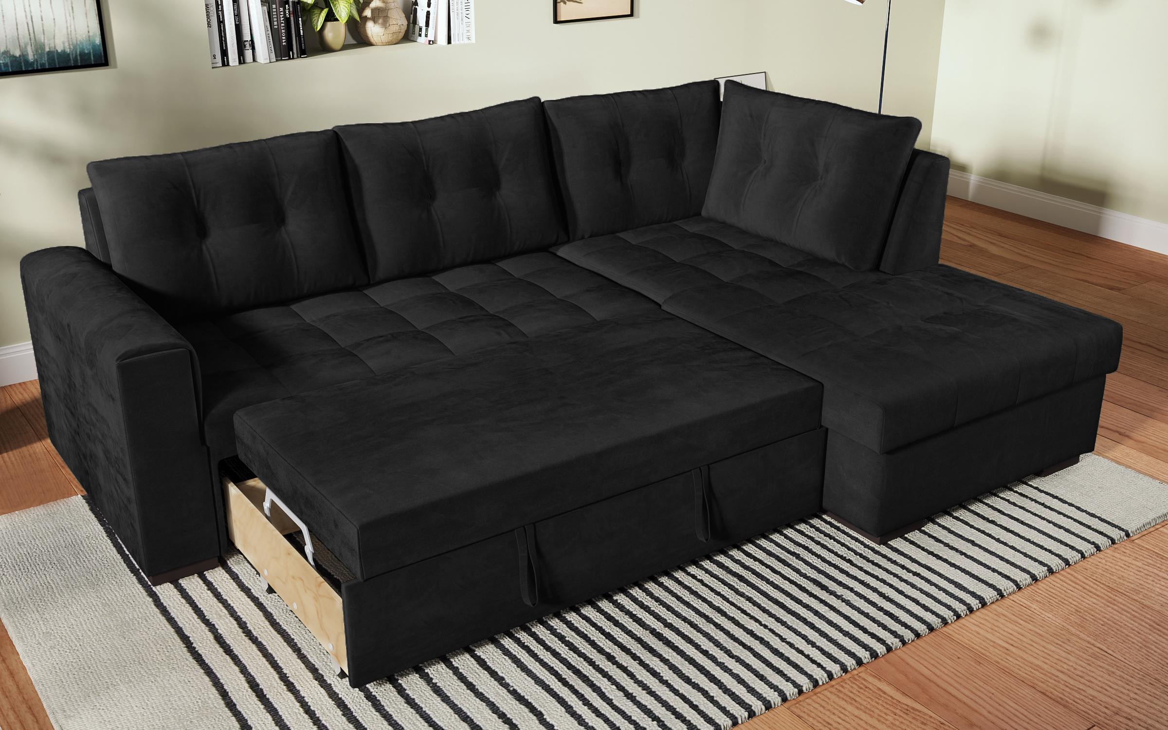 Γωνιακός καναπές κρεβάτι  Delant, σκούρο γκρι  7