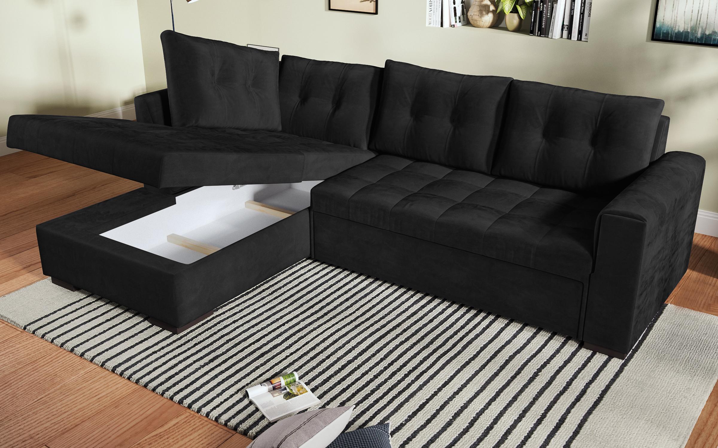 Γωνιακός καναπές κρεβάτι Delant, σκούρο γκρι  9