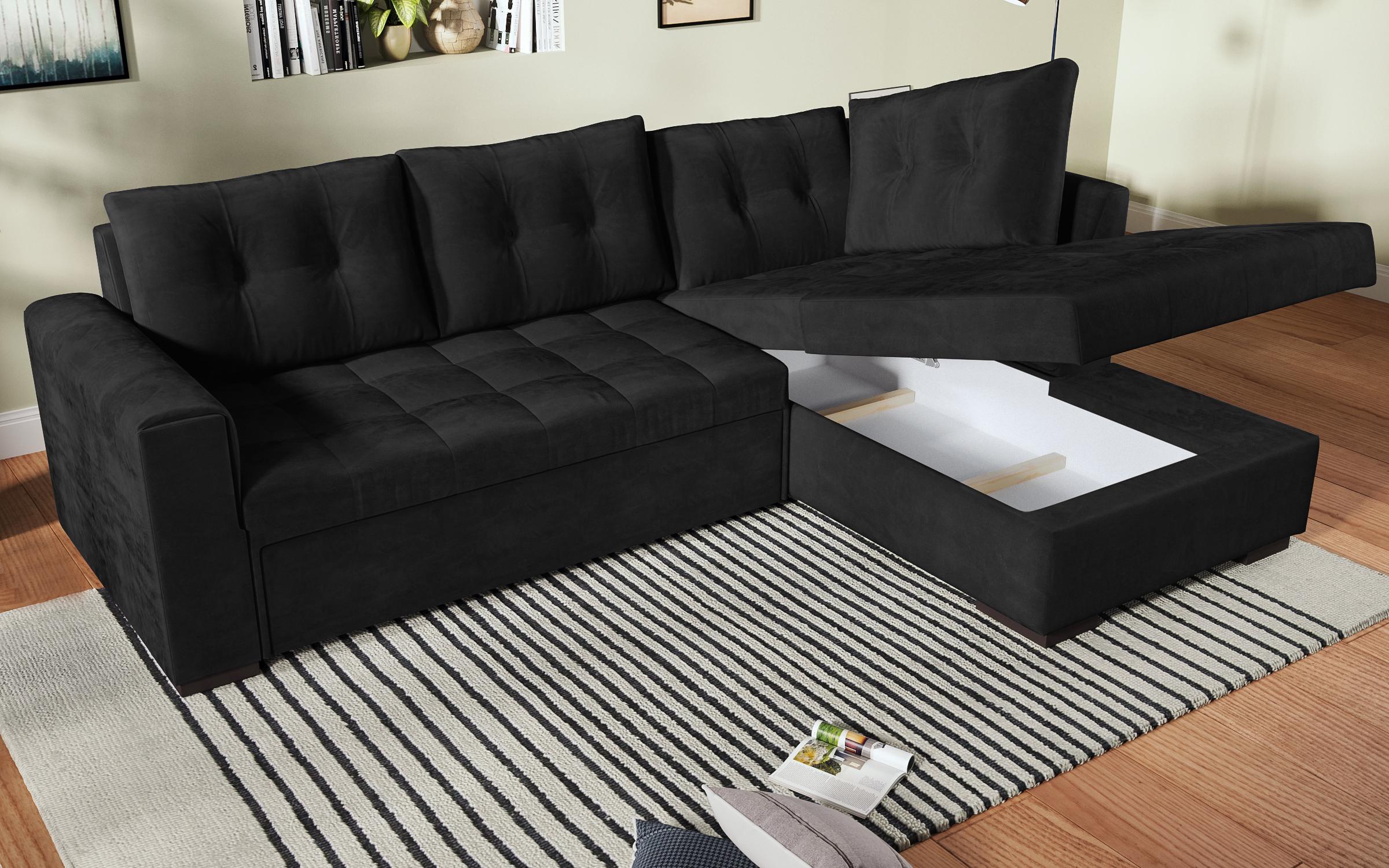 Γωνιακός καναπές κρεβάτι  Delant, σκούρο γκρι  8