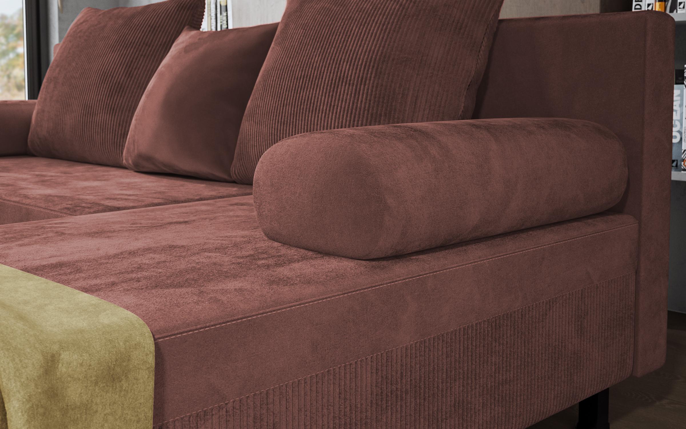 Γωνιακός καναπές Delano, ροζ  6