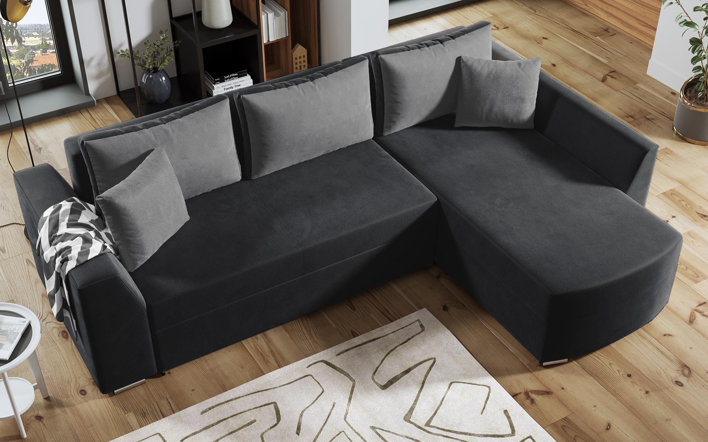 Γωνιακός καναπές Dublin, σκούρο γκρι + γκρι  6