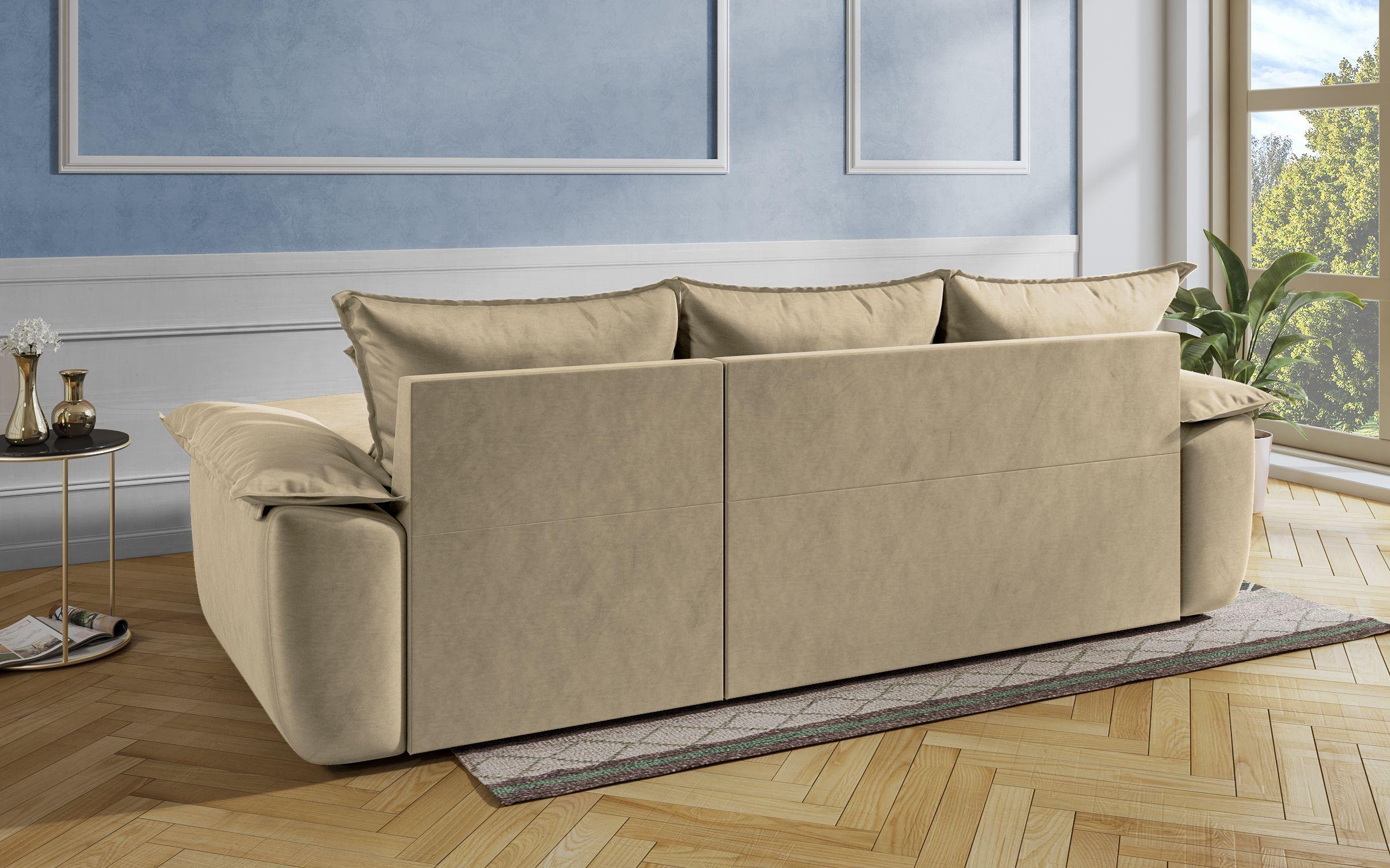 Γωνιακός καναπές - κρεβάτι Elzas, ανοιχτό μπεζ  7